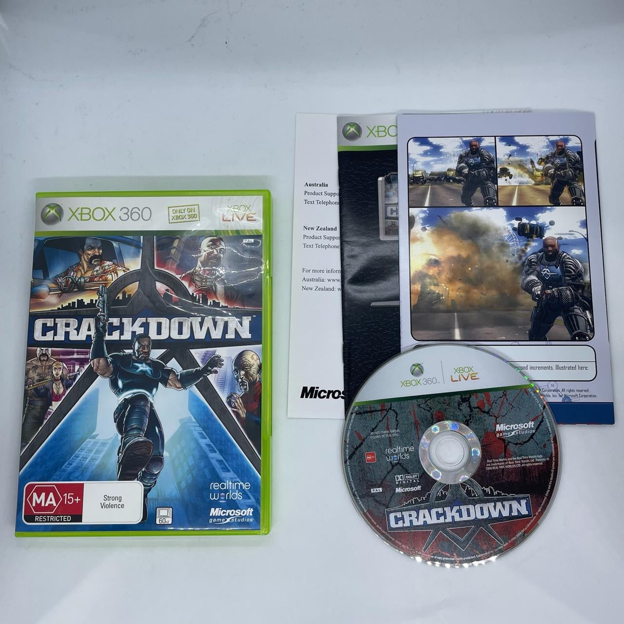 Crackdown Xbox 360 Video Game with Manual - PAL Version | Action-Adventure Open World Game for Xbox 360 Console | Perfect for Single Player & Multiplayer Gaming Sessions