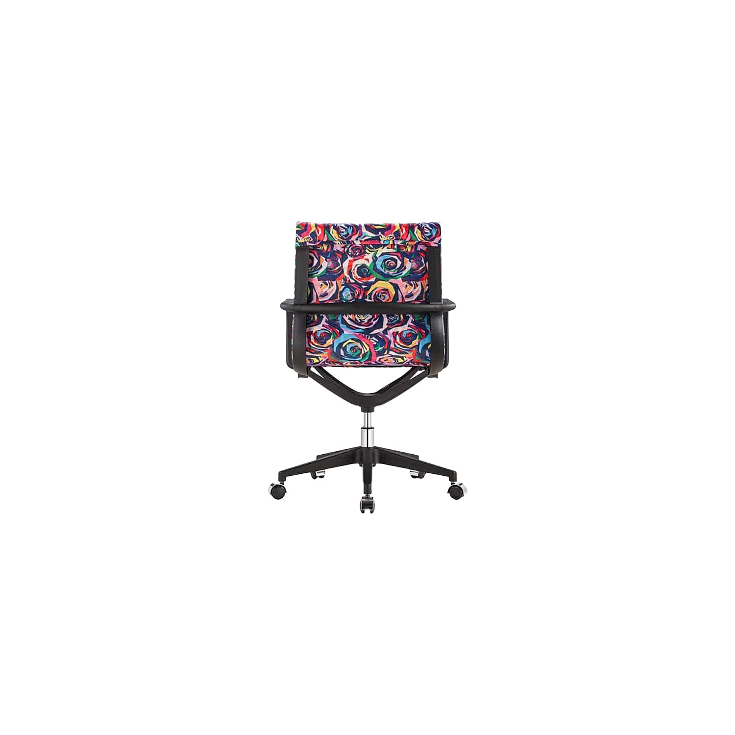 Eurotech Seating Elizabeth Sutton Collection Wynwood Multi Rose Task Chair - Ergonomic Nylon Office Desk Chair with Black Frame & Silver Accents - Perfect for Home Office, Study & Workspace