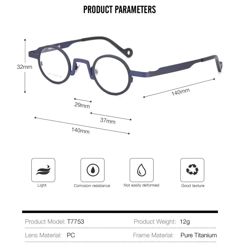 Aror Unisex Full Rim Oval Round Titanium Eyeglasses 47753 - Lightweight & Durable Frame for Men & Women - Perfect for Reading, Work, and Everyday Fashion