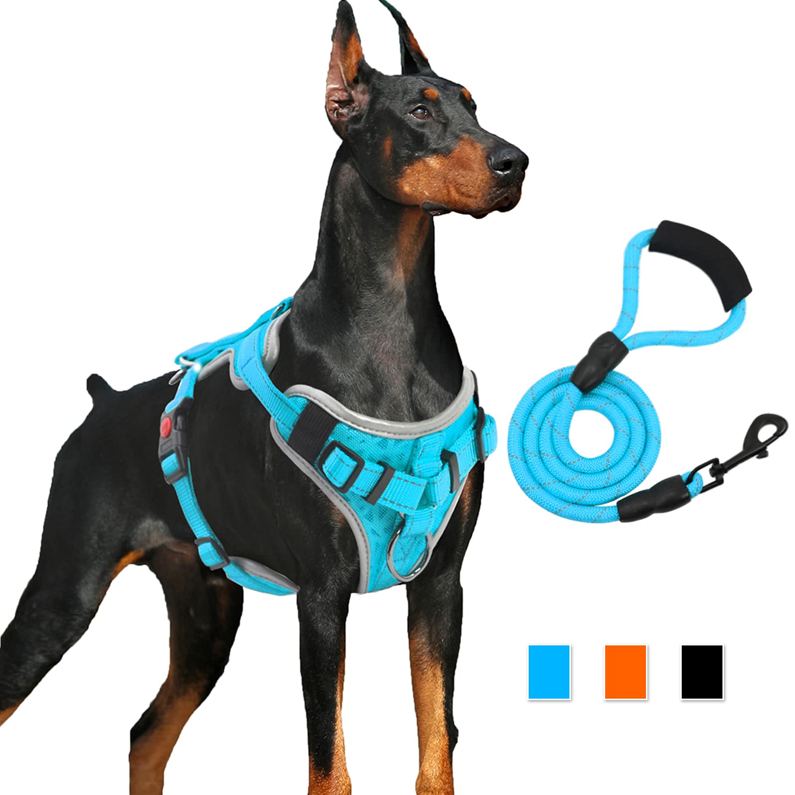 Supet No-Pull Dog Harness with Leash - Adjustable Reflective Pet Vest for Small, Medium & Large Dogs | Heavy Duty Easy Control Handle | Perfect for Walking, Training & Outdoor Adventures