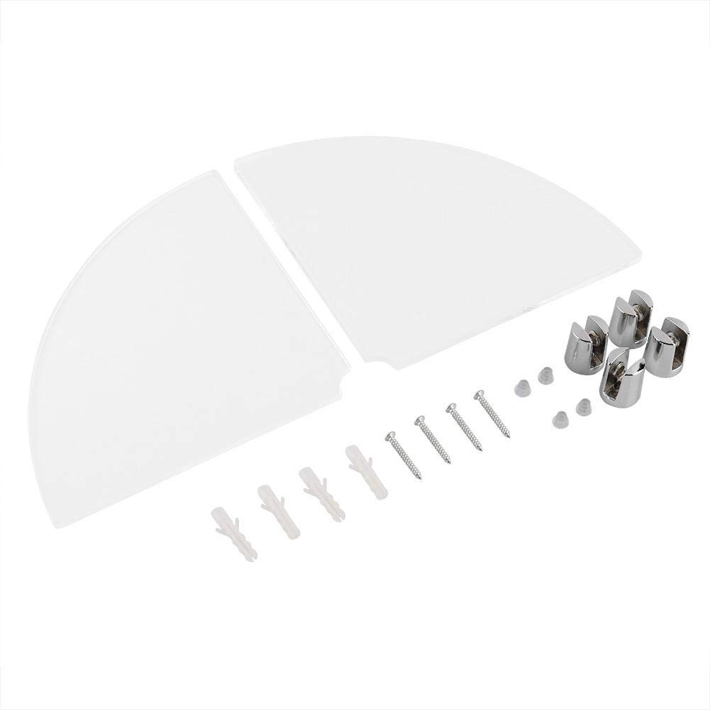ViaGasaFamido 2-Pack Clear Acrylic Corner Shelves - Wall Mounted Floating Display Stand for Bedroom, Living Room, Bathroom, Kitchen & Office - Perfect for Organizing Decor, Plants & Essentials in Small Spaces