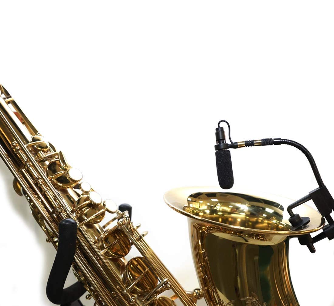 Sennheiser PMM19B-LS-SAX Clip-On Saxophone Microphone - Wireless & Phantom Power Compatible - Perfect for Live Performances & Studio Recording