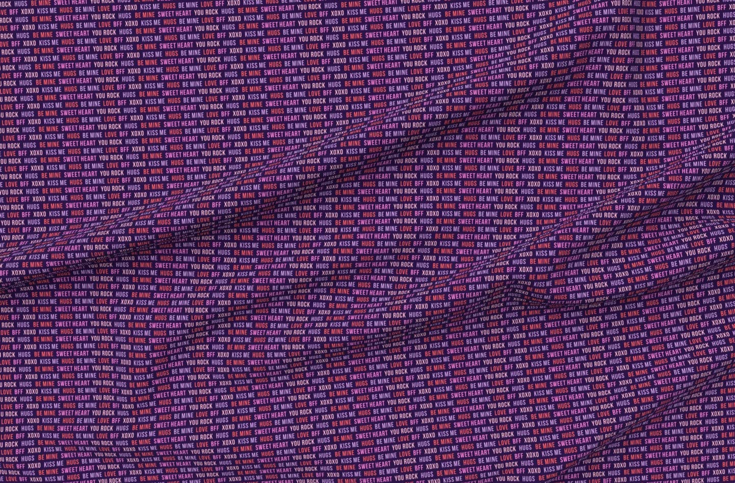 Micro Scale Typography Dark Purple Cute Love Trendy Valentine's Printed Minky Fabric by The Yard - Soft Plush Material for Sewing Baby Blankets, Quilt Backing & DIY Projects - Perfect for Nursery Decor, Gift Making & Home Crafts