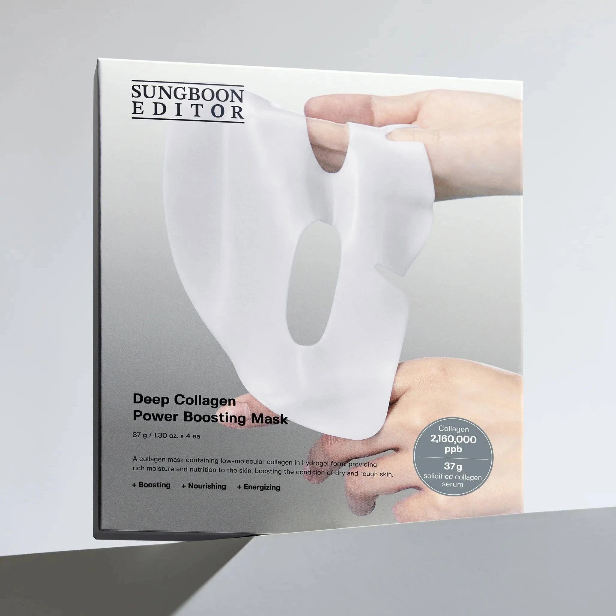 SUNGBOON EDITOR Deep Collagen Power Boosting Face Mask 37g (1 Pack) - Hydrating & Anti-Aging Treatment for Glowing Skin | Perfect for Night Routine & Spa Days
