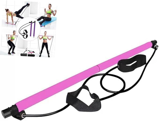 Pilates Bar Kit with Resistance Bands - Full Body Workout Equipment for Sculpting, Squat & Yoga | Home Gym, Fitness Studio & Physical Therapy Use