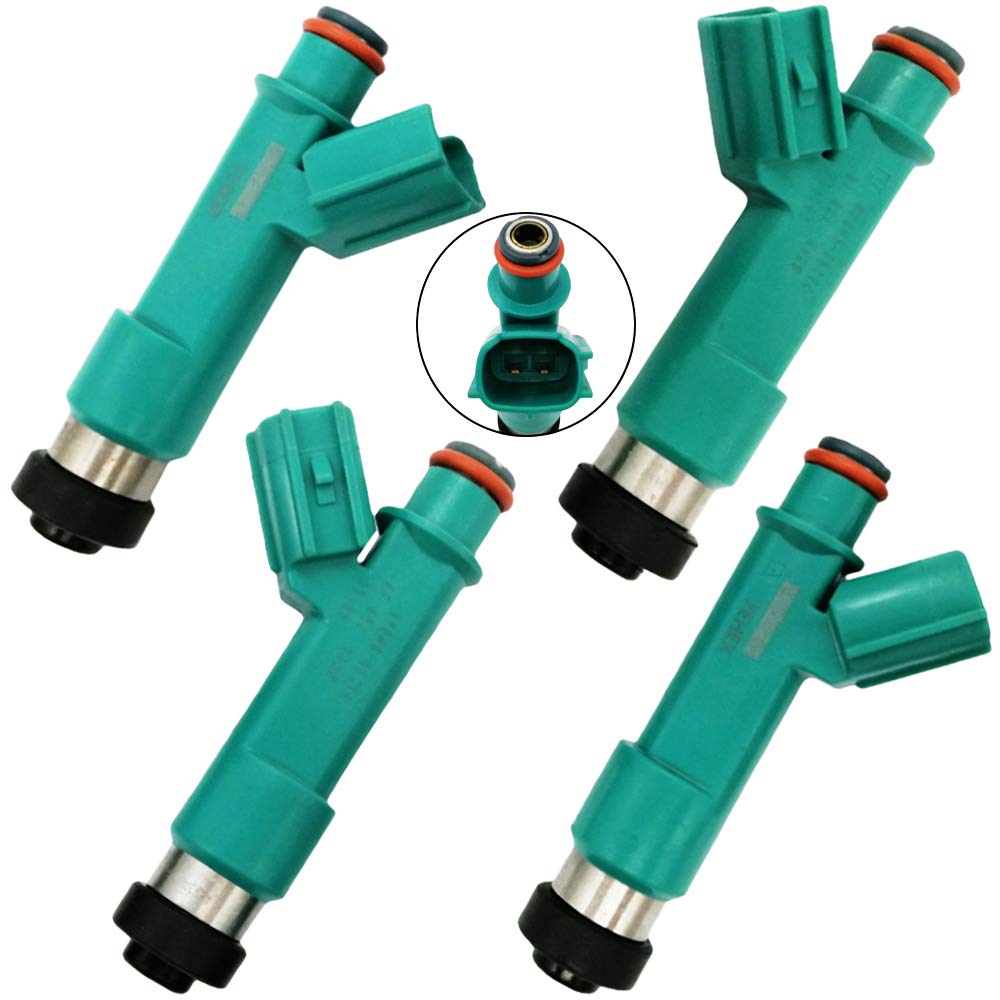 4Pcs 23250-28080 Fuel Injectors 12 Holes Nozzle for Toyota Camry 04-09, Highlander 06-07, RAV4 04-08, Solara 05-08, Corolla Matrix 09-10, Scion tC 05-10, xB 08-10 2.4L L4 23250-0H060 - High Performance Fuel Injection for Smooth Engine Operation & Improved Fuel Efficiency