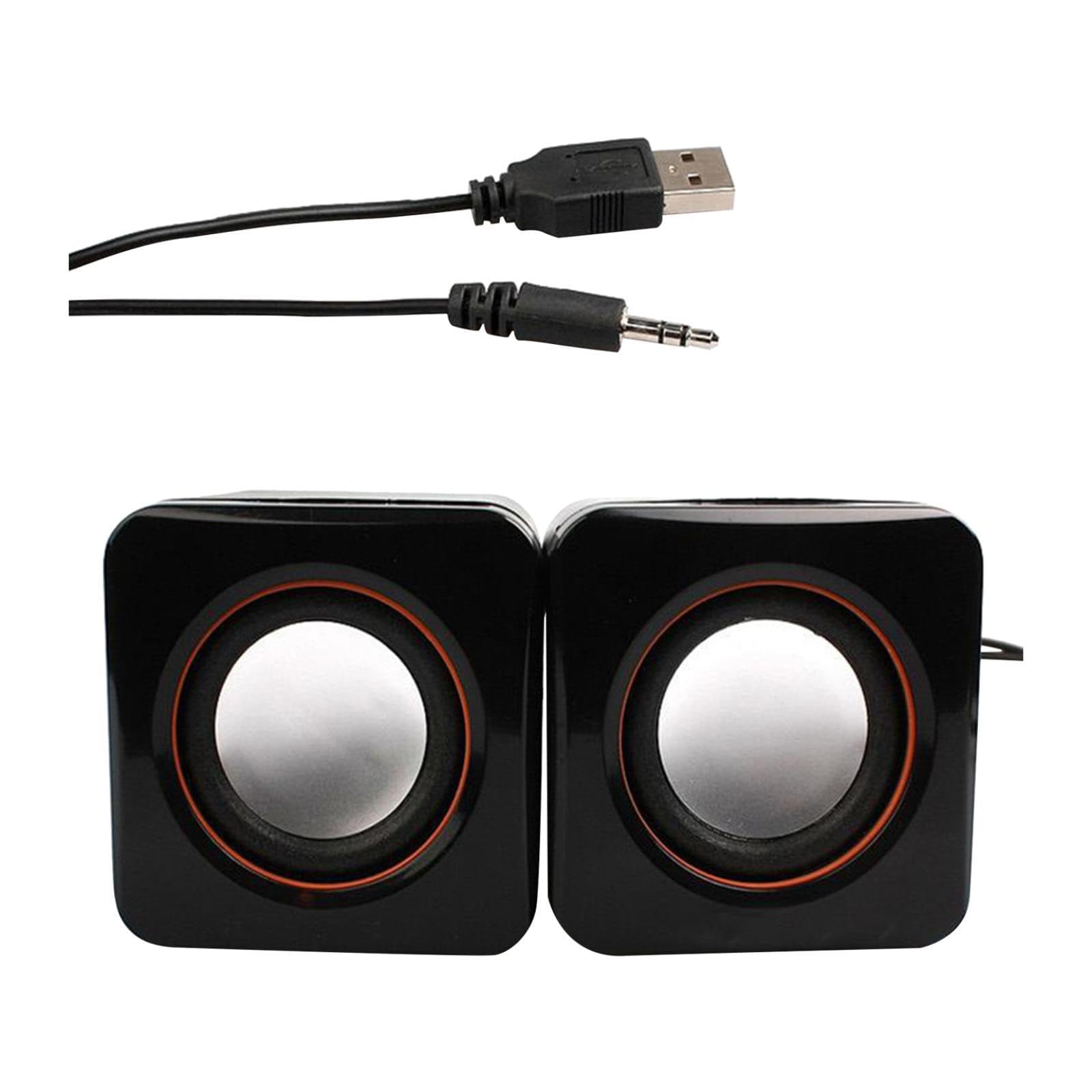 Dickly 2-Piece Wired Computer Speakers with 3.5mm Jack, 2-Channel Audio for Enhanced Gaming, Laptop, PC, and Desktop Use in Home Office and Entertainment Setups