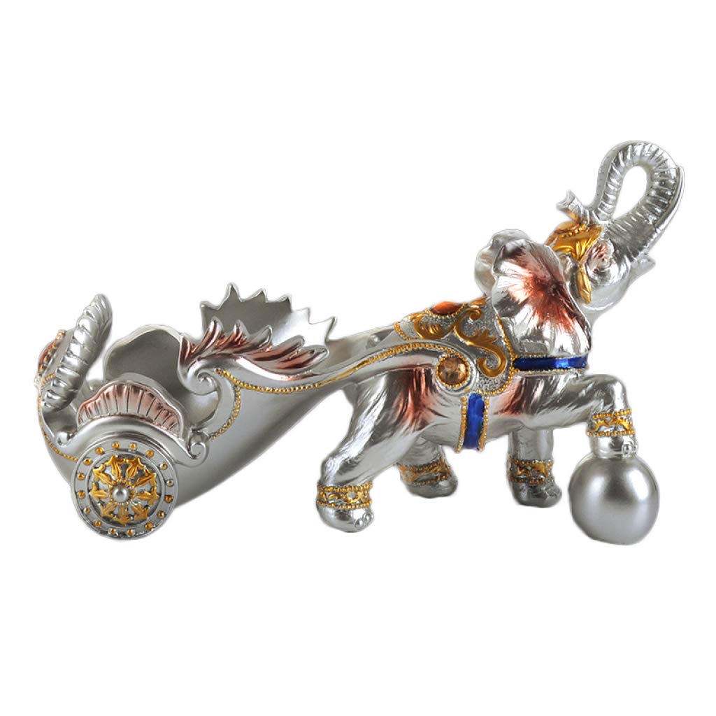 JLDN Elephant Wine Holder Sculpture - Creative Lucky Figurine Gift, Silver Tabletop Wine Stand & Rack for Home Bar Decor, Kitchen Countertop, and Party Decoration