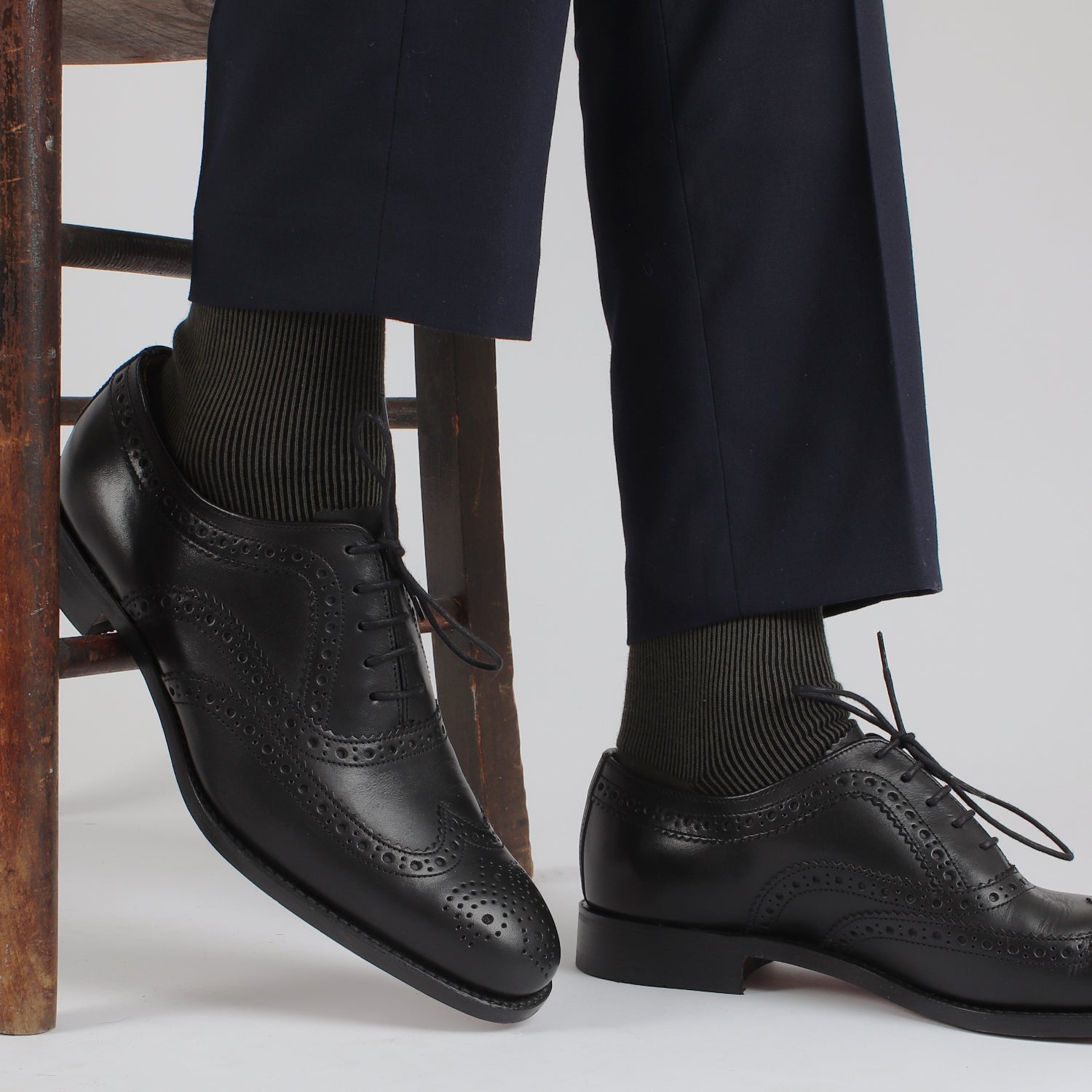 Premium Men's Formal Shadow Rib Striped Cotton Dress Socks - Comfortable Business & Office Wear for Professionals