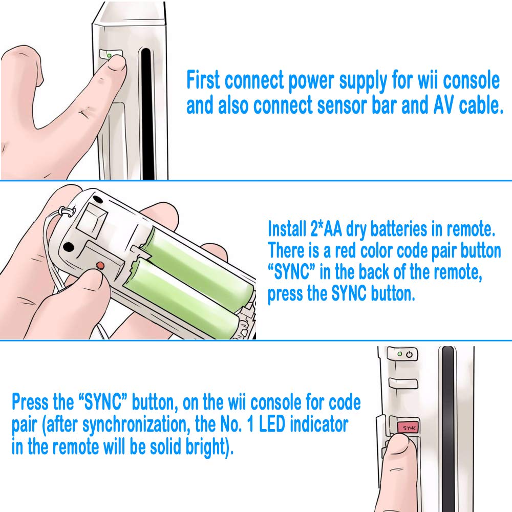 Wireless Wii Remote Controller 2-Pack for Wii U - White & Black for Gaming & Fitness