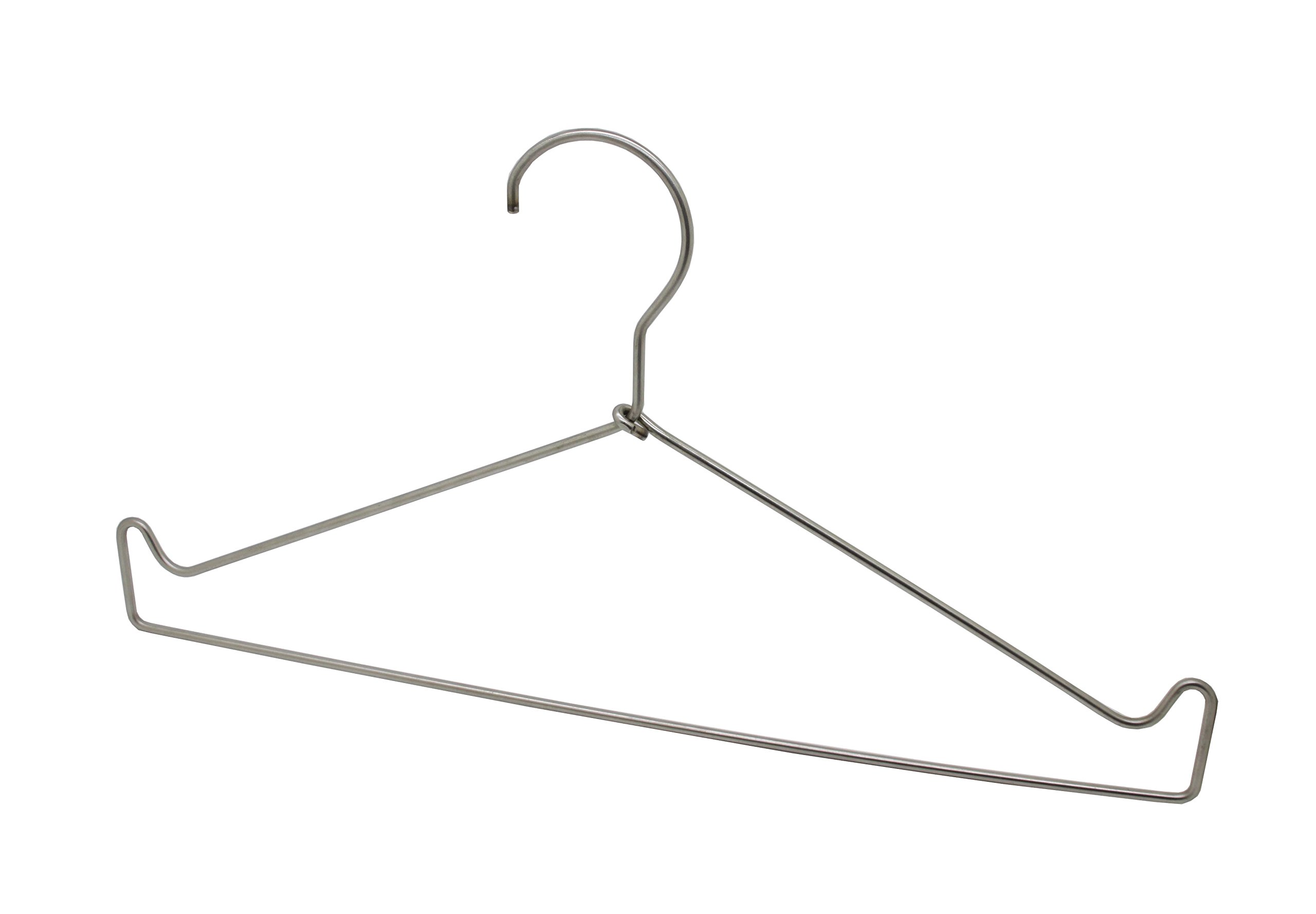 FixtureDisplays® 5-Pack Heavy Duty Stainless Steel Wire Clothes Hangers - Durable Metal Garment Hangers for Everyday Use - Perfect for Closet, Laundry Room & Travel Organization