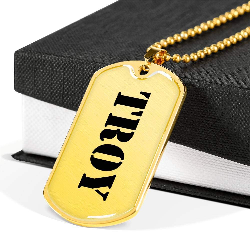 18K Gold Plated Personalized Dog Tag Necklace - Custom Name Engraved Luxury Jewelry for Men, Father's Day & Birthday Gifts - Perfect for Everyday Wear, Special Occasions & Military Appreciation