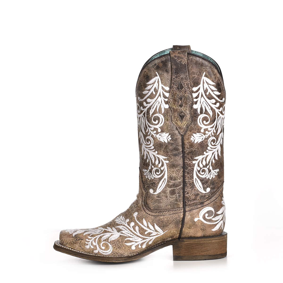 CORRAL Women's Western Cowhide Leather Boots - Embroidered Brown Cowboy Boots for Country Dancing, Rodeo & Casual Wear