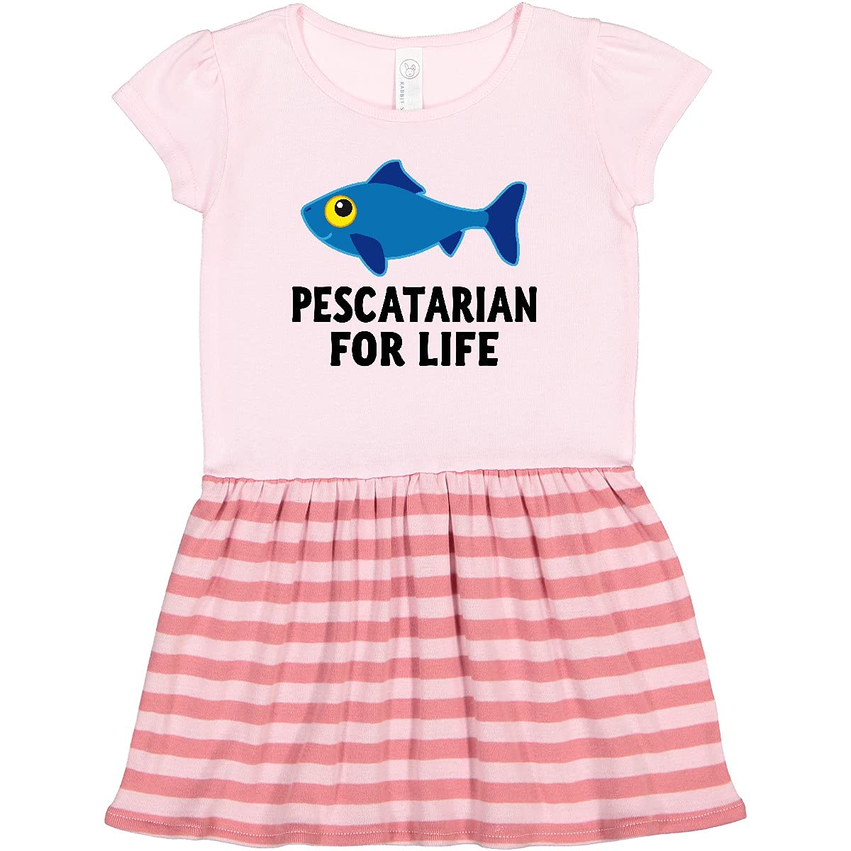 Inktastic Pescatarian for Life Toddler Dress - Cute Fish Lover Outfit for Baby Girls & Boys - Perfect for Beach, Aquarium & Family Photos