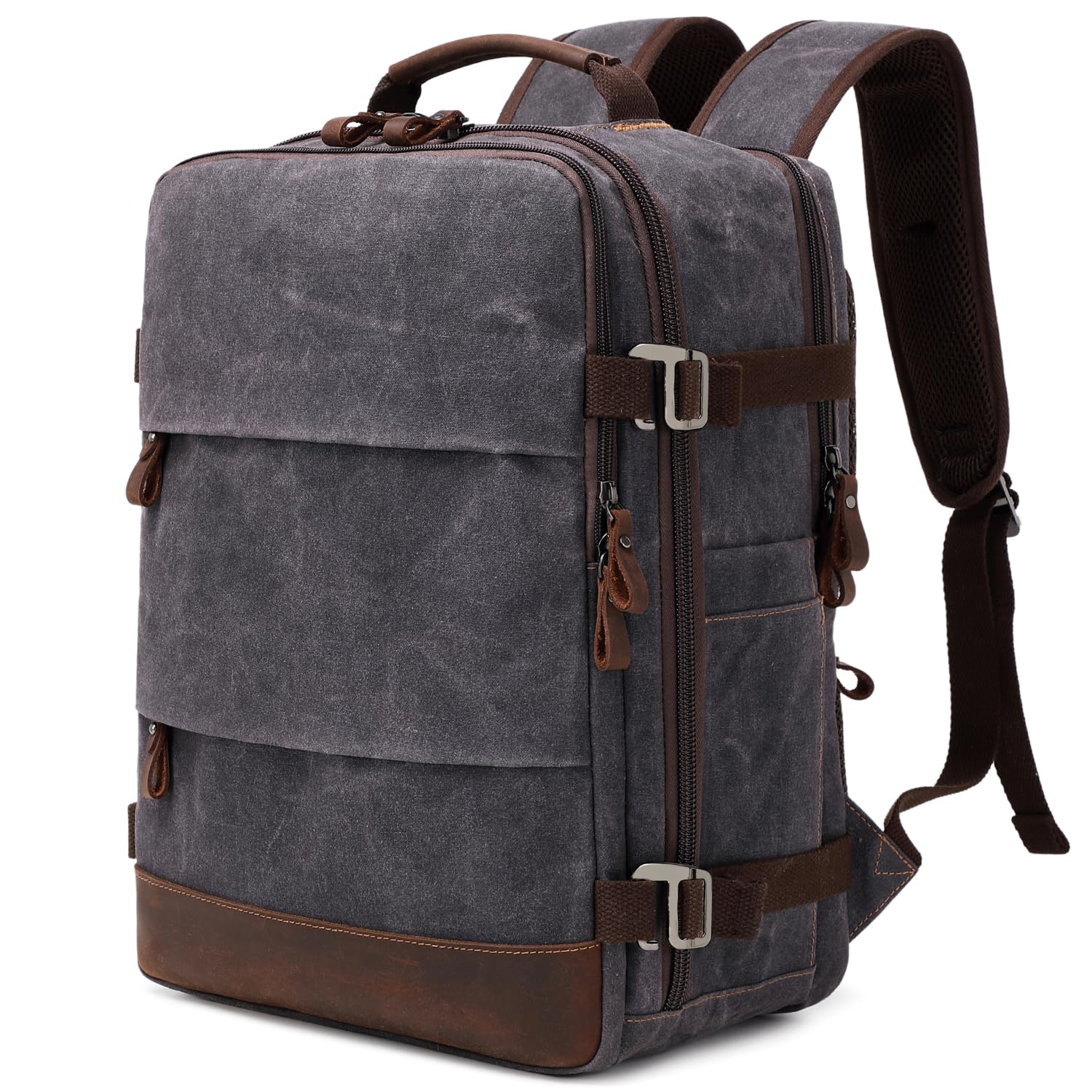 Men's Travel Backpack - 17 Inch Laptop Backpack Carry On Flight Approved, Business Casual Daypack for Hiking & Weekender Trips (Black/Gray) - Perfect for Air Travel, Commuting & Outdoor Adventures