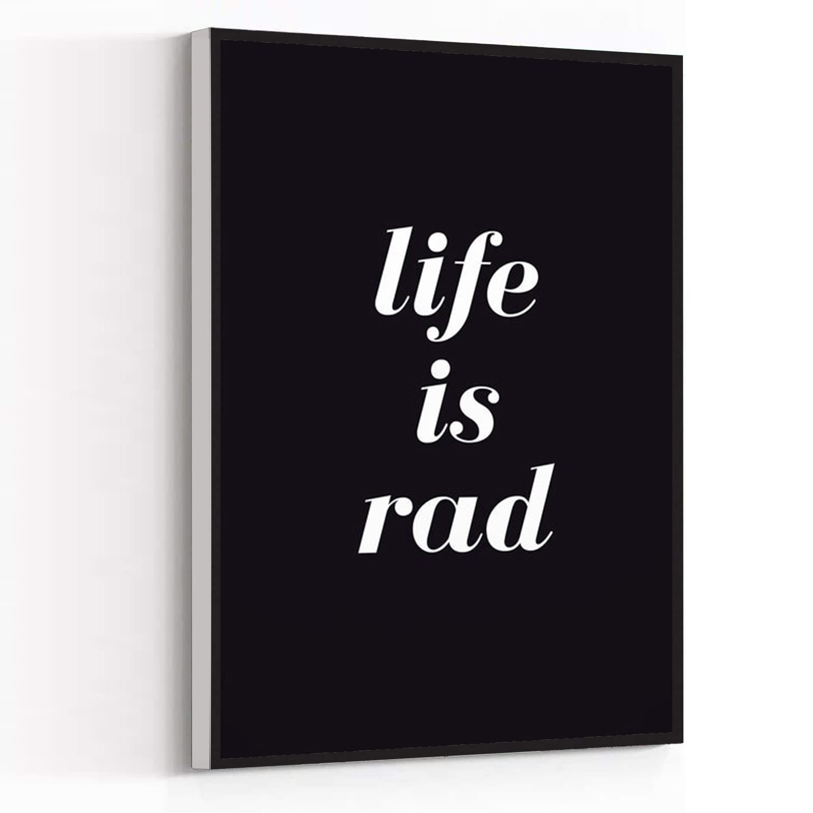 Life is Rad Wall Art - 8x12 Framed Canvas for Teen Room & Home Office Decor