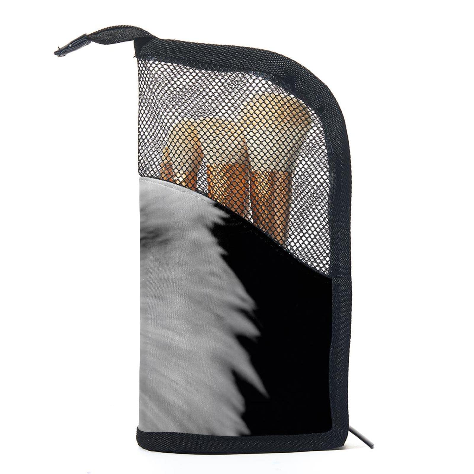 Premium Makeup Brush Organizer Bag with 12 Slots - Eagle Design Travel Cosmetic Brush Holder Case for Professional Artists & Home Use