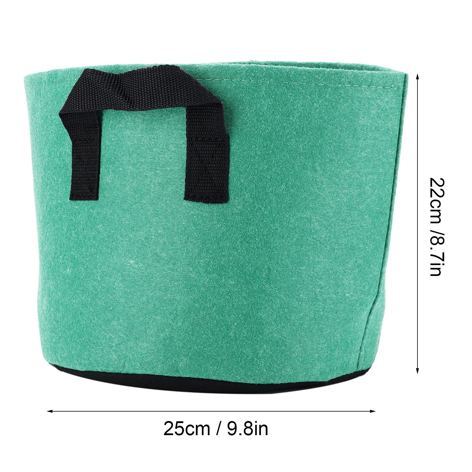 **5-Pack 3 Gallon Non-Woven Plant Grow Bags with Handles - Eco-Friendly Fabric Pots for Balcony, Garden, Greenhouse & Outdoor Planting (Light Green) - Perfect for Vegetables, Herbs & Flowers**