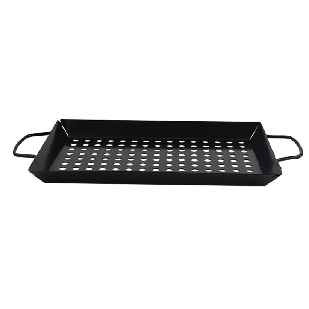 Nonstick SYlive Grill Basket with Holes - BBQ Grill Topper for Vegetables, Meat & Seafood - Perfect for Outdoor Grilling, Stovetop Cooking & Camping Trips