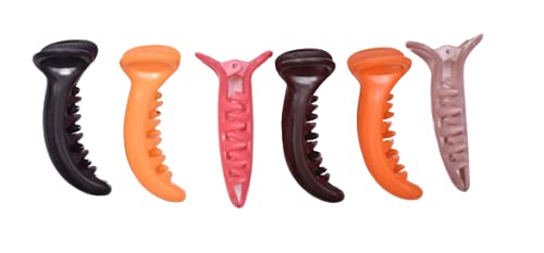 imioxo 6-Piece Stylish Banana Hair Clips for Women & Girls - Multicolor Hair Claws & Clutches for Daily Use, School, Work, and Parties