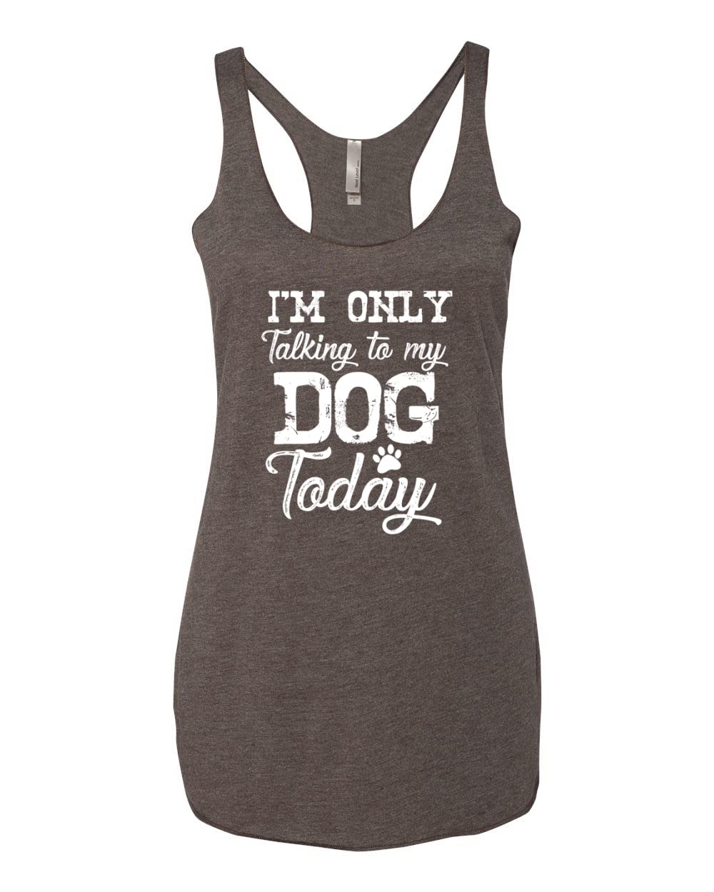Funny Dog Lover Tri-Blend Racerback Tank Top - 'I'm Only Talking to My Dog Today' Saying - Soft Breathable Women's Workout & Casual Tee for Dog Walks, Park Outings & Pet Owner Humor