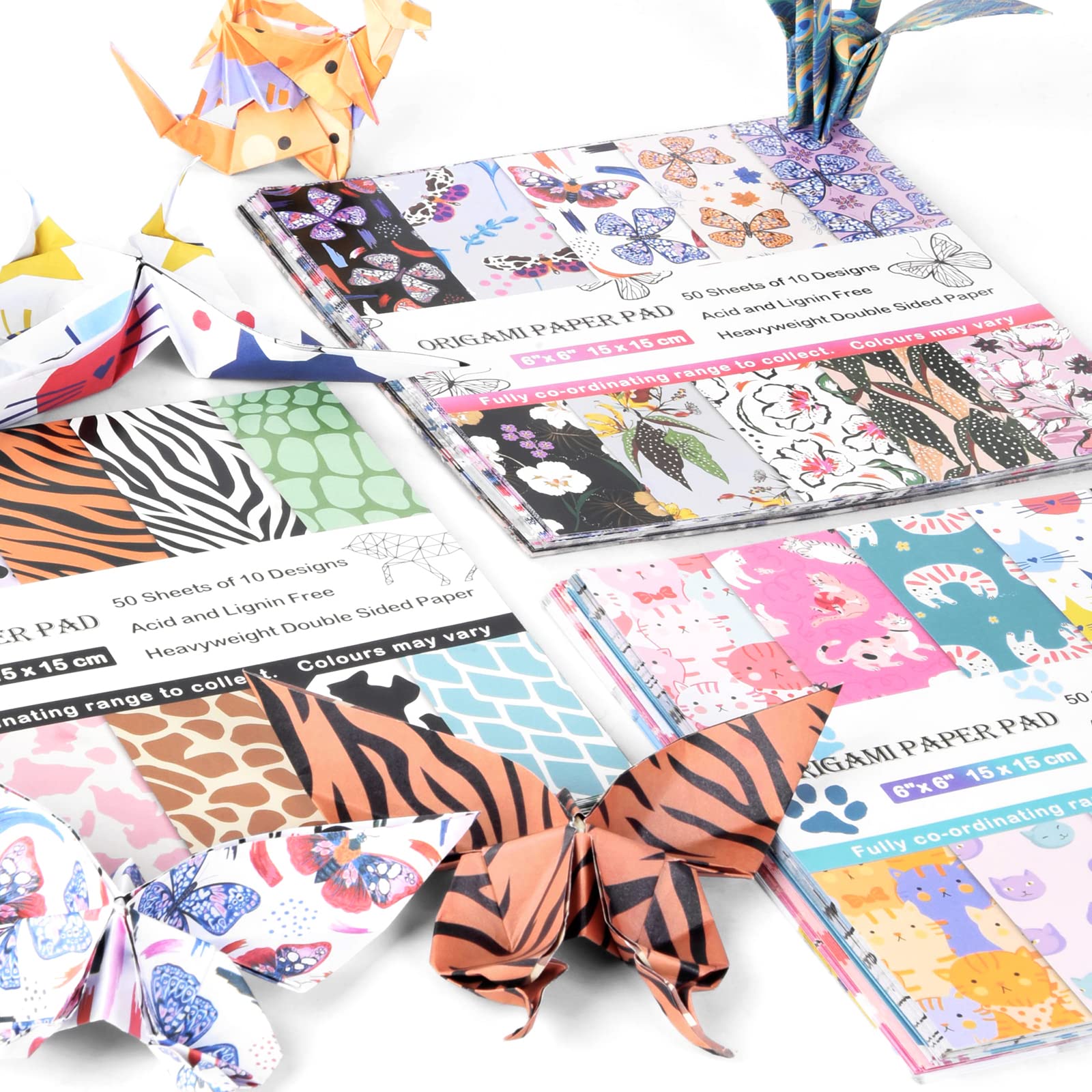 Premium Origami Paper 6x6 Inch 70GSM - 150 Sheets with 30 Double-Sided Designs for Scrapbooking, Card Making, DIY Crafts, and Origami Animals - Vibrant Decorative Paper for Kids and Adults