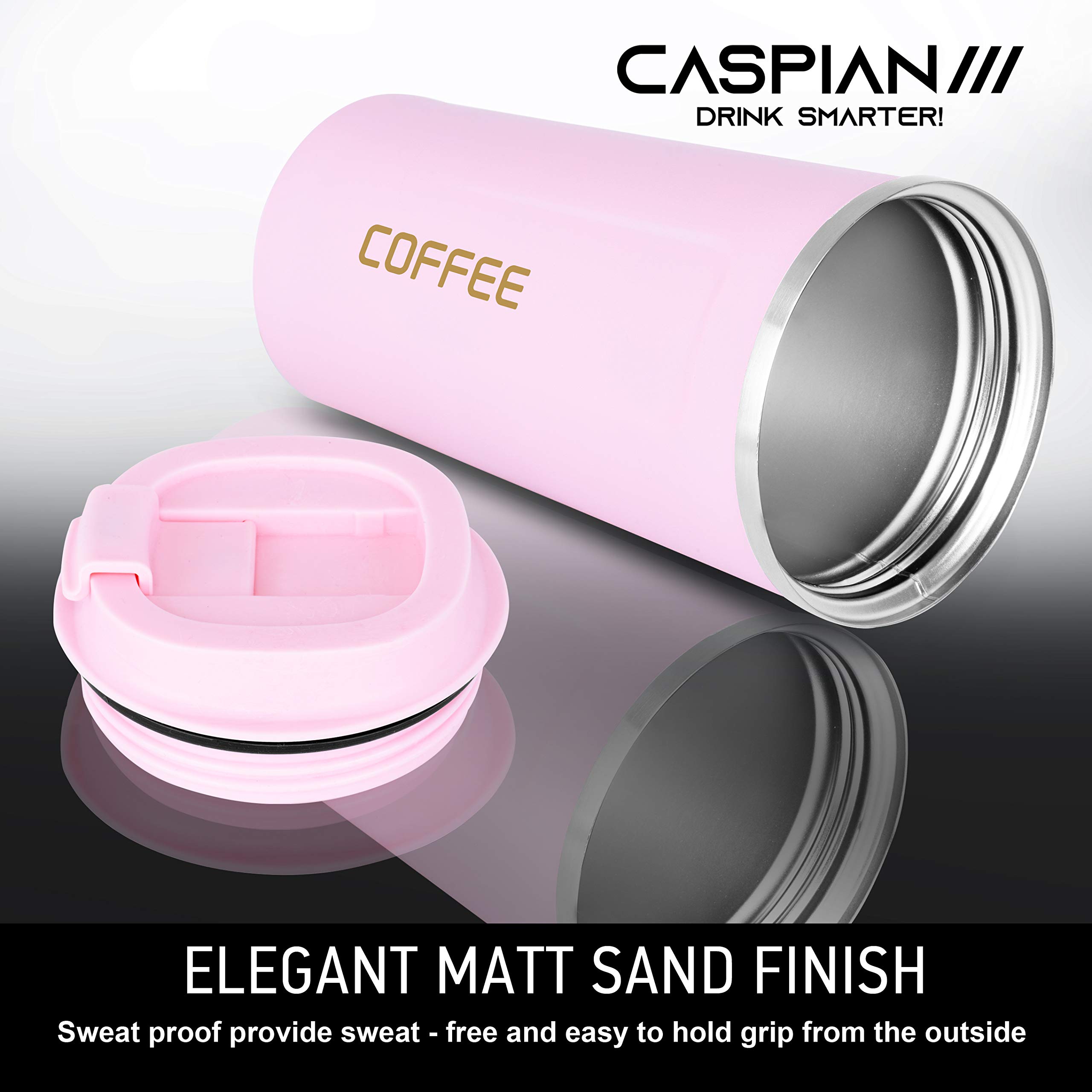 Caspian Vacuum Insulated Tumbler 500ml - Light Pink for Coffee & Travel
