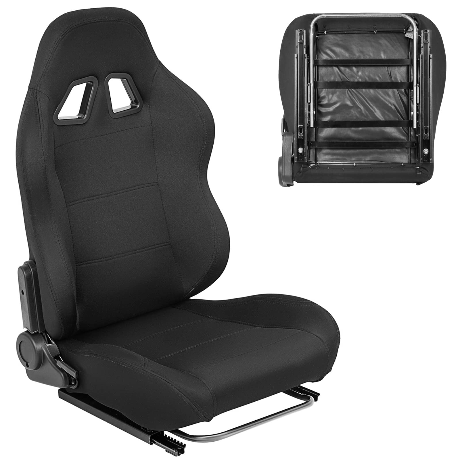 Marada Racing Seat - Adjustable Slide & Breathable Fabric for Racing Wheel Simulator Stand Cockpit - Black Gaming Chair with Installed Parts - Perfect for Home Racing Simulator Setup & Esports Gaming