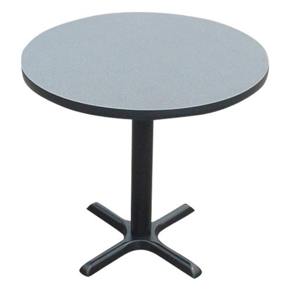 Correll BXT48R-15 48-Inch Round Bar Table with Gray Granite Top & Black Base - Perfect for Cafés, Break Rooms & Commercial Spaces