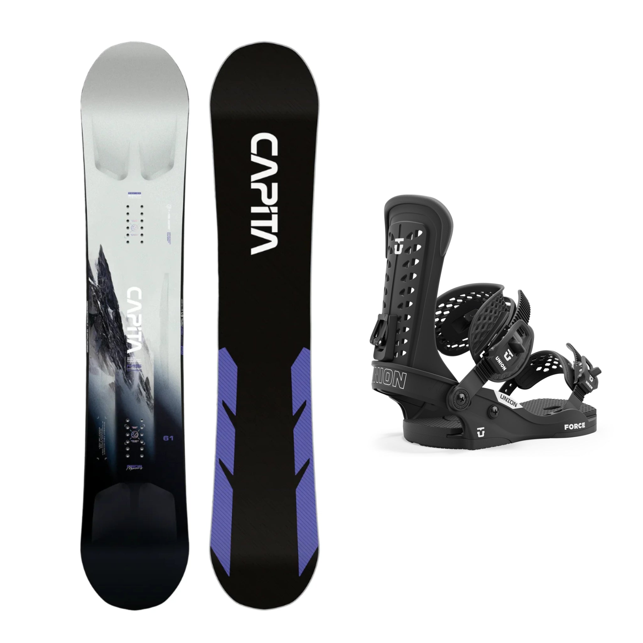 CAPiTA Mega Mercury Snowboard 2025 with Union Force Classic Bindings | All-Mountain Freestyle Snowboard for Men & Women | Perfect for Powder, Park & Backcountry Riding