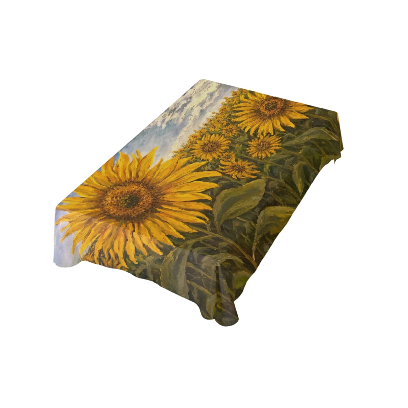 ALAZA Oblong Tablecloths 60x108 Inch, Sunflower Oil Painting Design, Durable Dining Room Table Cloth for Parties, Holidays, and Everyday Use