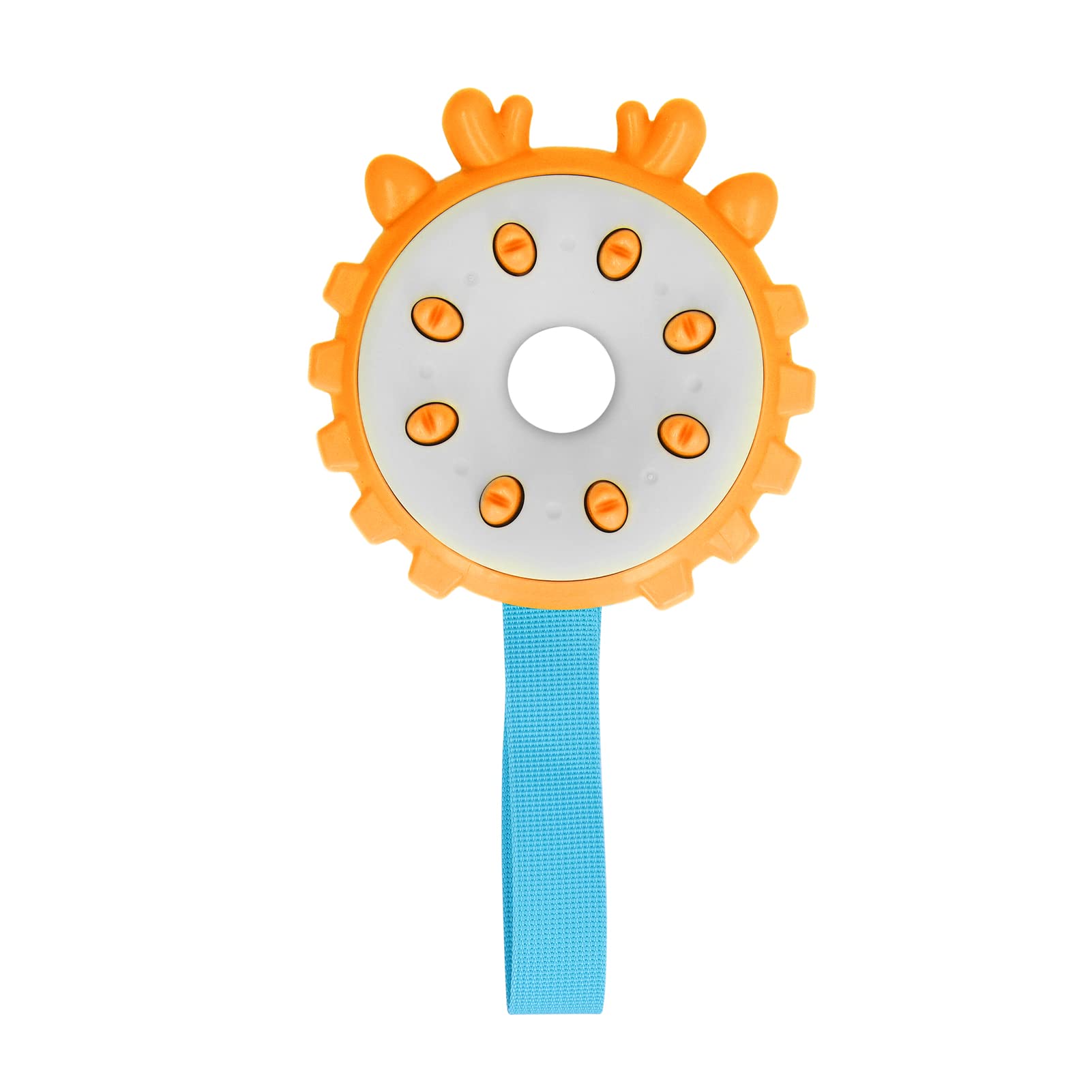 SALUTUY Dog Chewing Toy for Puppies - Safe Dental Toothbrush Chew Toy for Teething, Training & Boredom Relief - Durable Pet Chew Bone (Orange) - Perfect for Puppy Teething, Playtime & Dental Care