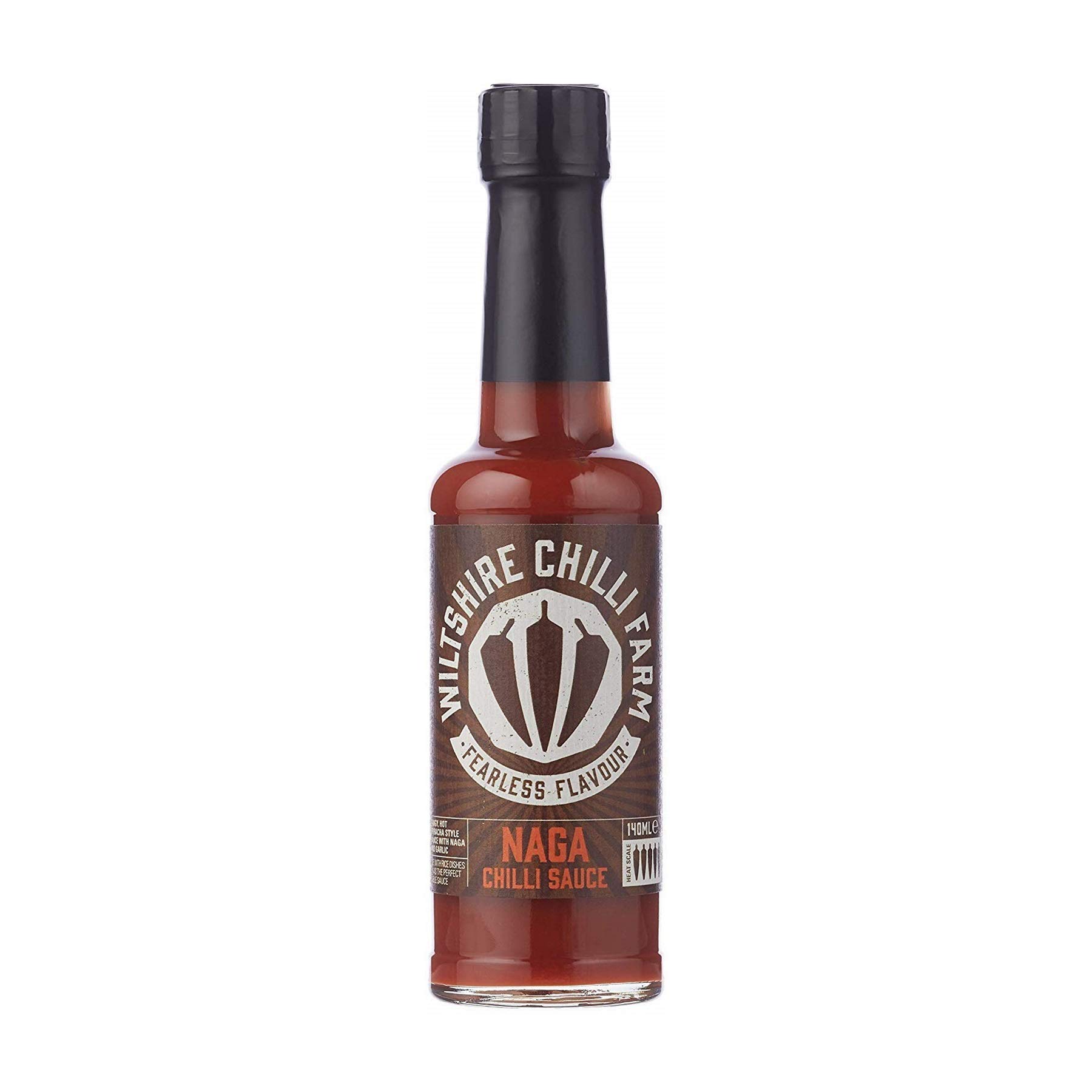 Wiltshire Chilli Farm Naga Chilli Extreme Hot Sauce - 140ml Bottle | Super Spicy Ghost Pepper Sauce | Perfect for Wings, Tacos & BBQ