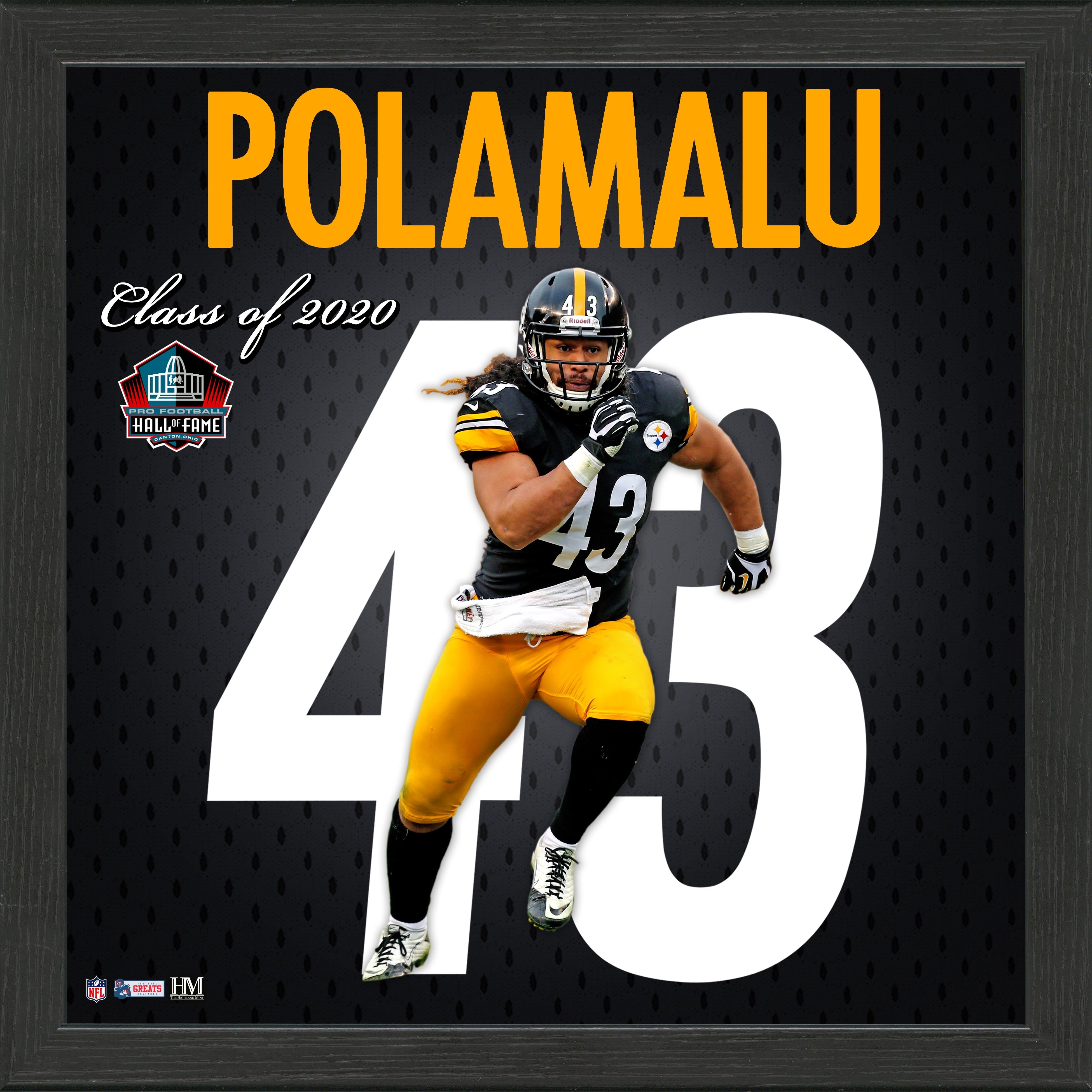 Authentic Troy Polamalu Impact Jersey Framed Photo - Pittsburgh Steelers Memorabilia - Perfect for Sports Fans & Home Office Decor