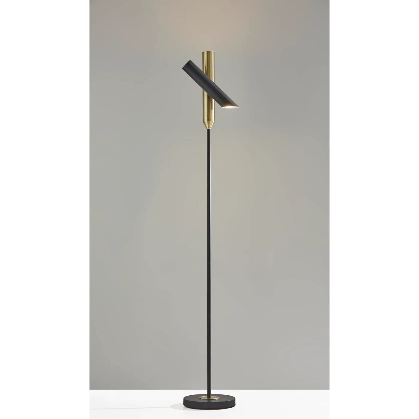 Adesso 4079-01 Vega LED Floor Lamp - 68 Inch Tall, 24W Energy Efficient, Black Finish - Perfect for Living Room, Bedroom, or Office Lighting
