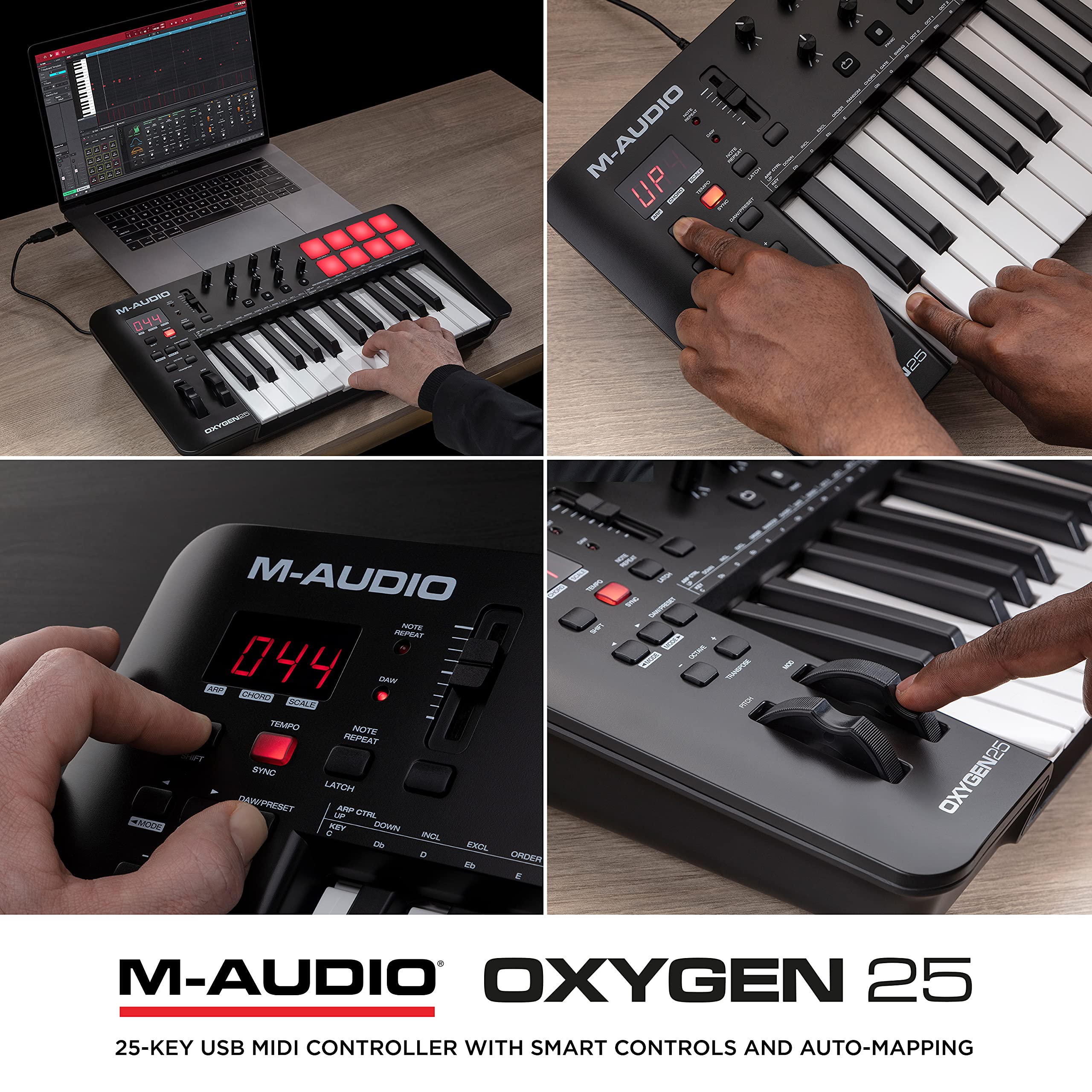 M-Audio Oxygen 25 MKV 25-Key USB MIDI Keyboard Controller with Beat Pads, Smart Chord & Scale Modes, Arpeggiator - Perfect for Music Production, Live Performance & Home Studio Recording