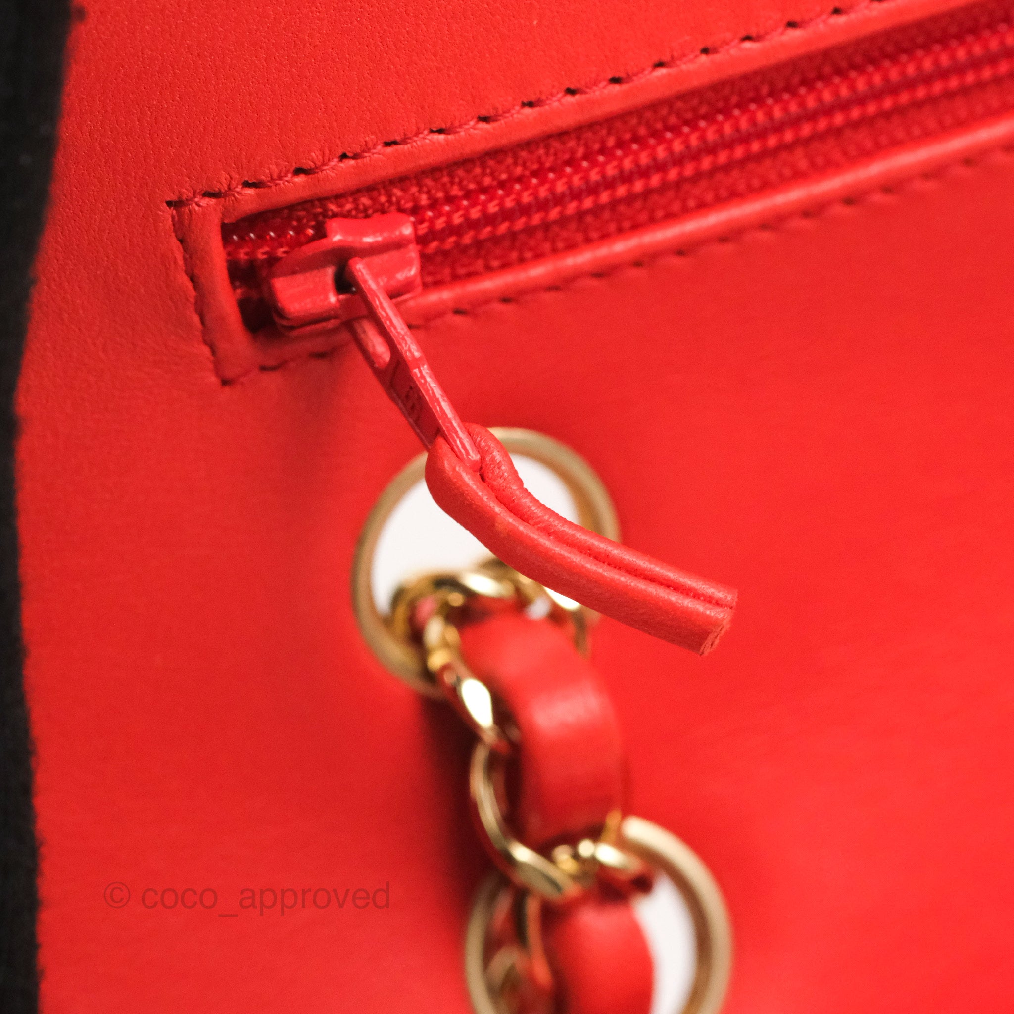 Chanel Classic Medium Flap Bag - Chevron Red Lambskin Leather with Gold Hardware | Luxury Designer Handbag for Women | Perfect for Date Night, Parties & Special Occasions