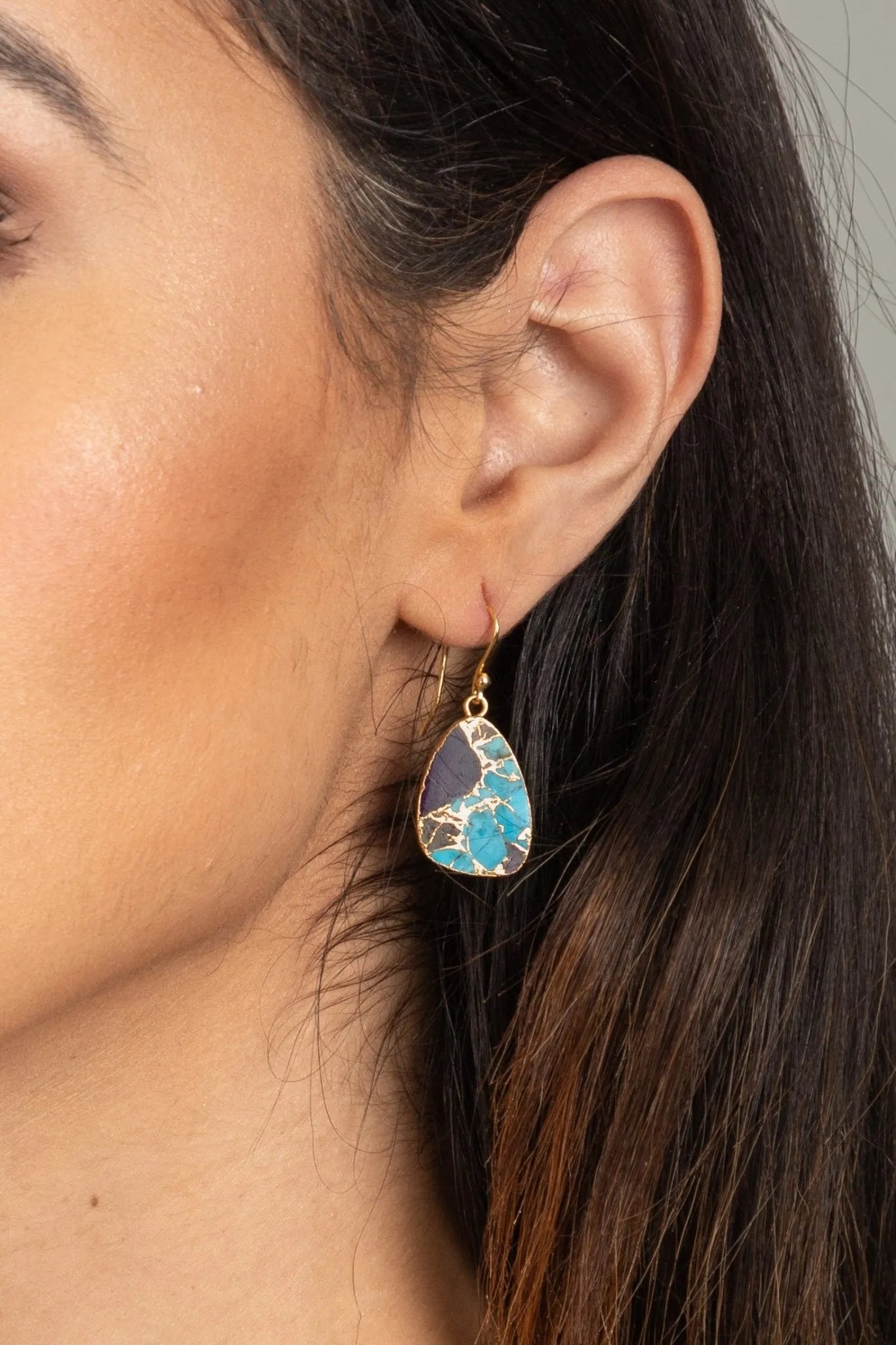 Triangle Gemstone Mixed Mojave Earrings | Boho Beaded Dangle Earrings for Women | Perfect for Festivals, Parties & Everyday Wear