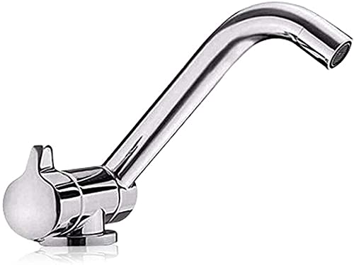 360° Swivel RV Kitchen Faucet with Pull Down Sprayer - Hot & Cold Water Mixer Tap with Flexible Hose for Sink, Travel Trailers, and Mobile Homes | Perfect for Compact Spaces and Outdoor Cooking