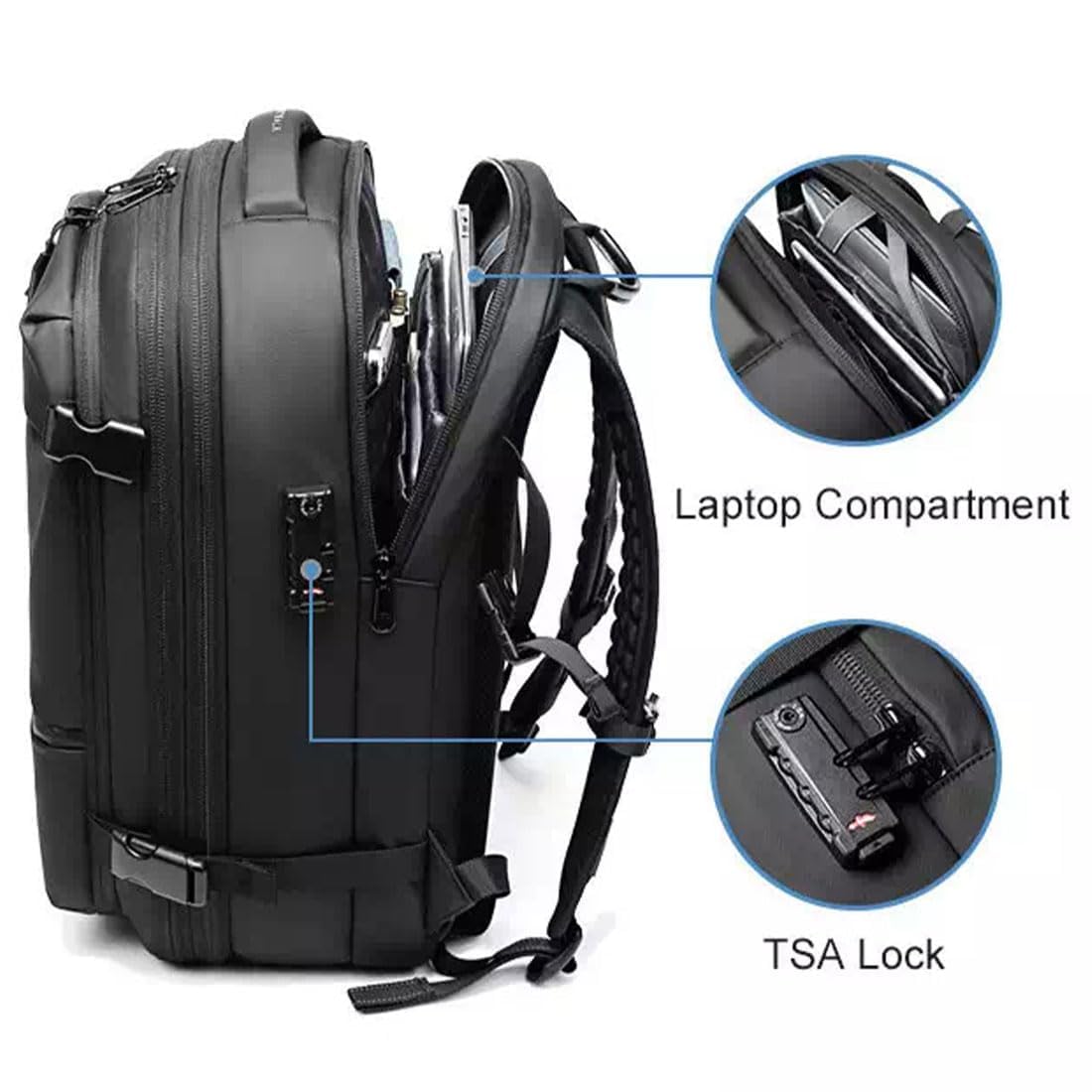 LEFORUP 60L Expandable Vacuum Compression Backpack - Travel & Storage Vacuum Sealed Backpack for Camping, Hiking, and Air Travel