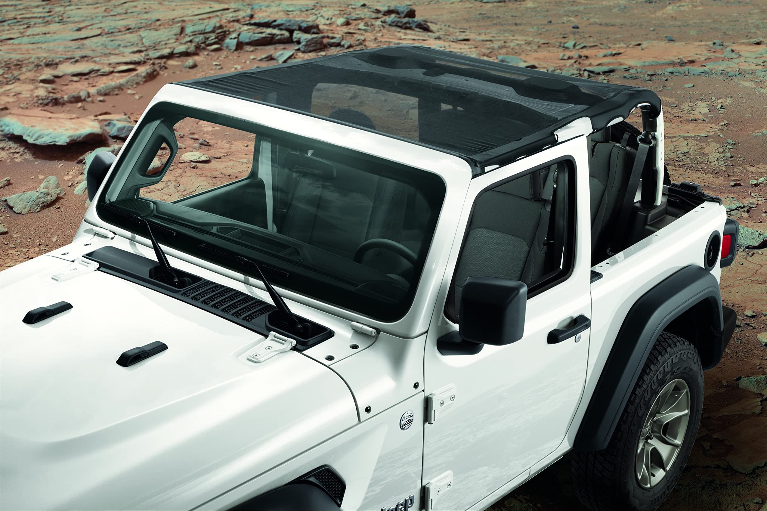 Mopar 82215389AB Mesh Sun Bonnet for Jeep Wrangler JL 2-Door Models - UV Protection & Shade Accessory for Off-Road Adventures