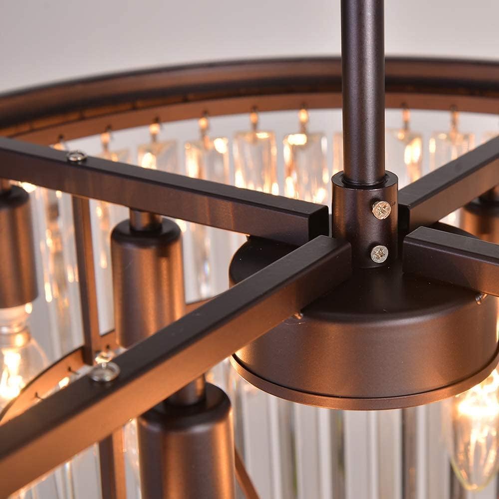 Modern Bronze Crystal Chandelier - 3-Tier Contemporary Pendant Light Fixture for Dining Room & Living Room | Elegant Ceiling Lighting for Home Decor, Weddings & Luxury Interiors