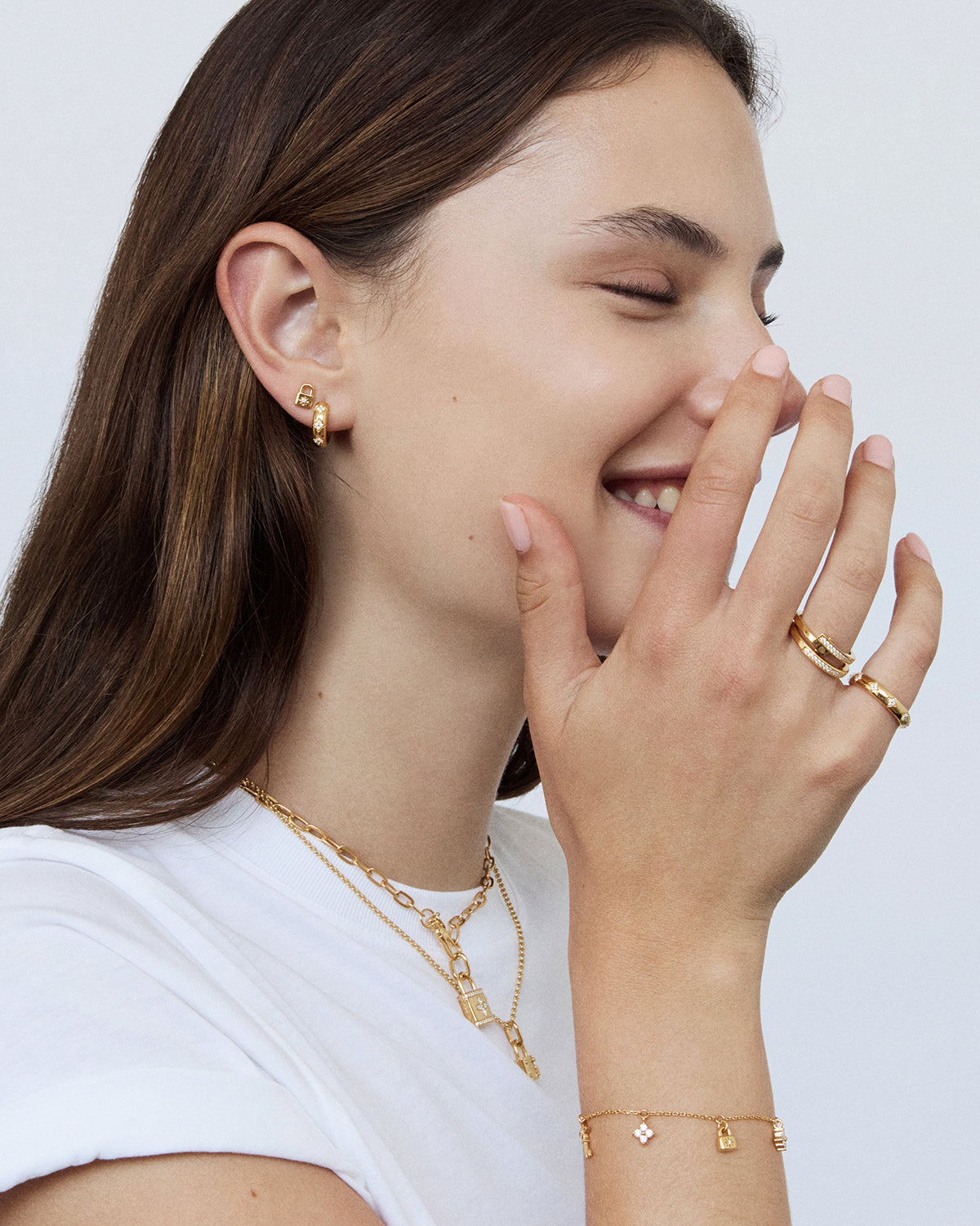 18K Gold Vermeil Connection Ring for Women - Dainty Stackable Ring, Minimalist Jewelry Gift for Her - Perfect for Everyday Wear, Anniversary & Special Occasions