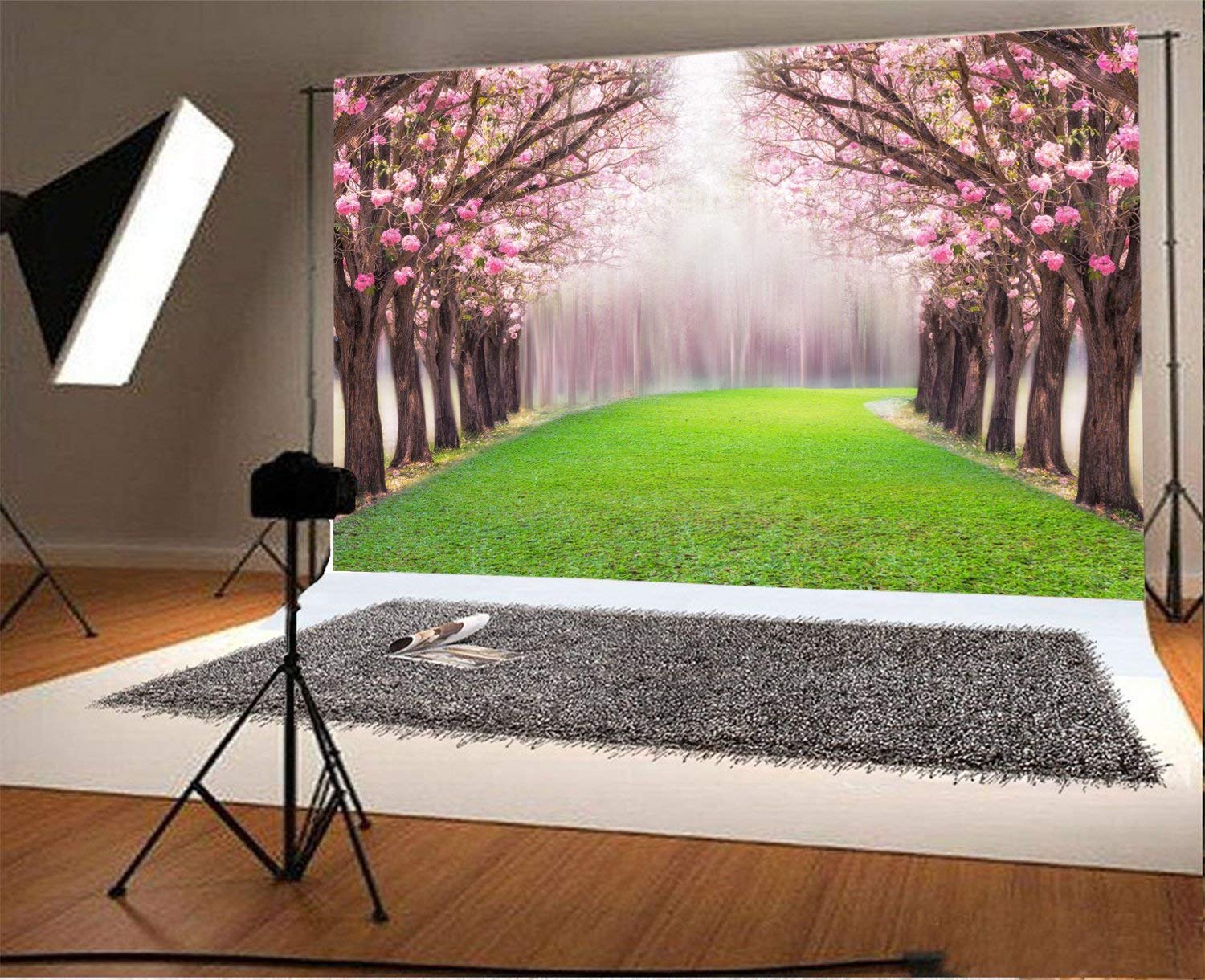 Leowefowa 10x8ft Cherry Blossom Photography Backdrop - Enchanted Garden Vinyl Background for Wedding, Studio, Bridal & Portrait Shoots | Perfect for Ceremonies, Romantic Scenes & Outdoor-Themed Events