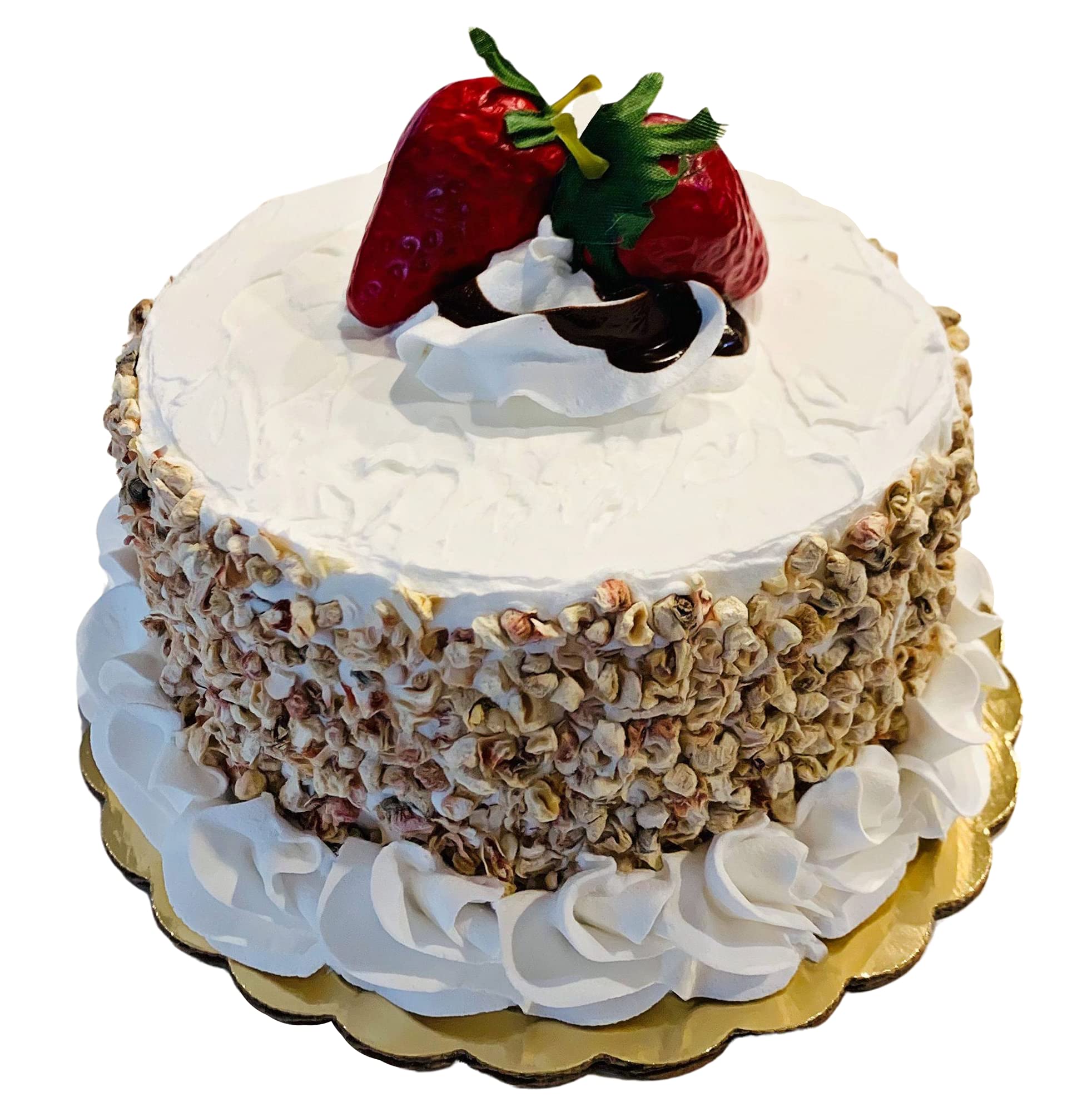 Dezicakes Fake Cupcakes & Artificial Cakes for Display - Faux Cake Decorations for Home, Kitchen & Party Decor - Strawberry Cheesecake Fake Desserts for Table Centerpieces, Window Displays & Photography Props