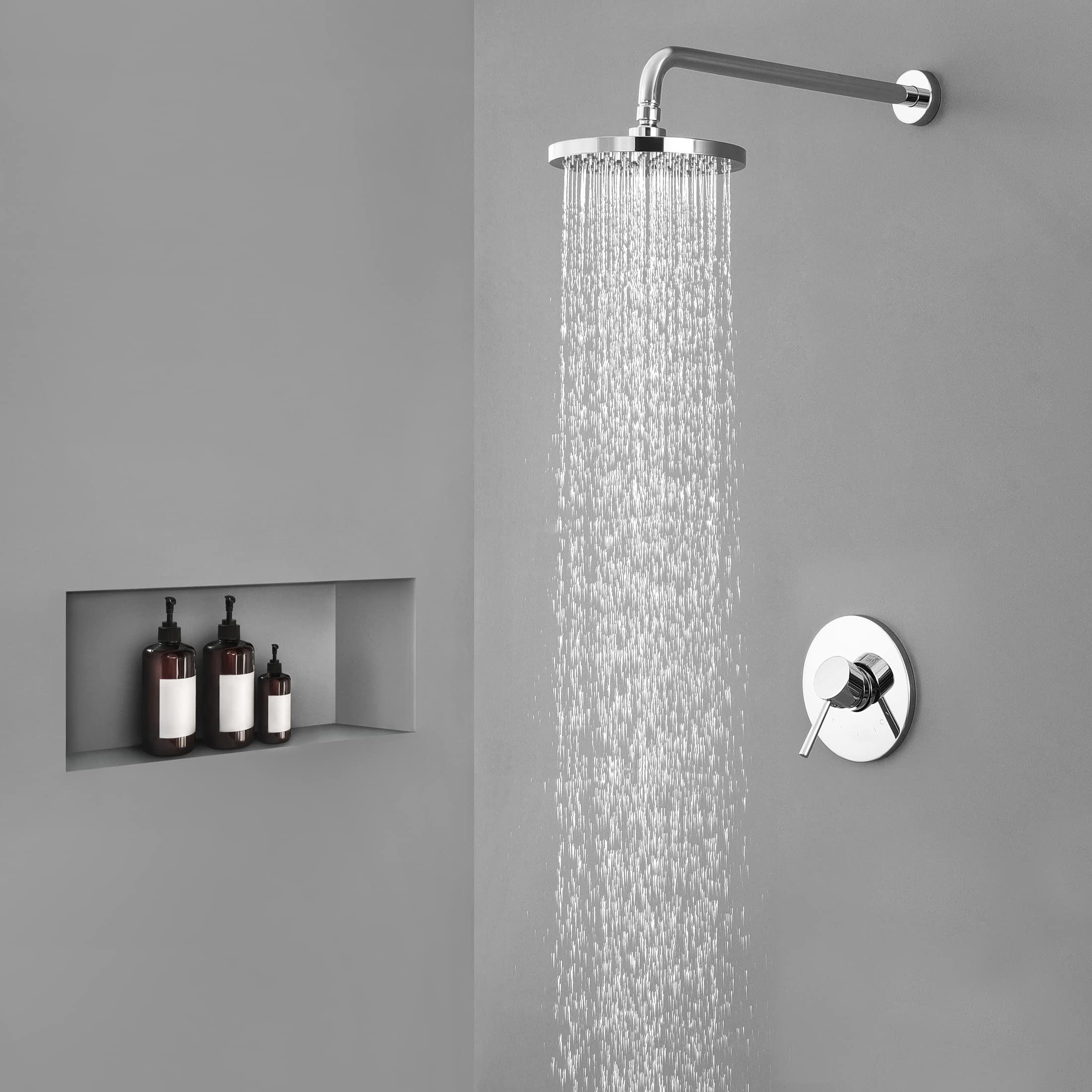 **KES XB6202F18-CH Polished Finish Pressure Balance Shower Valve and Trim Kit with Rain Shower Head - Wall Mount Complete Shower Faucet Set for Luxurious Bathroom Upgrade**    *(Ideal for modern bathrooms, spa-like showers, and home renovation projects)*
