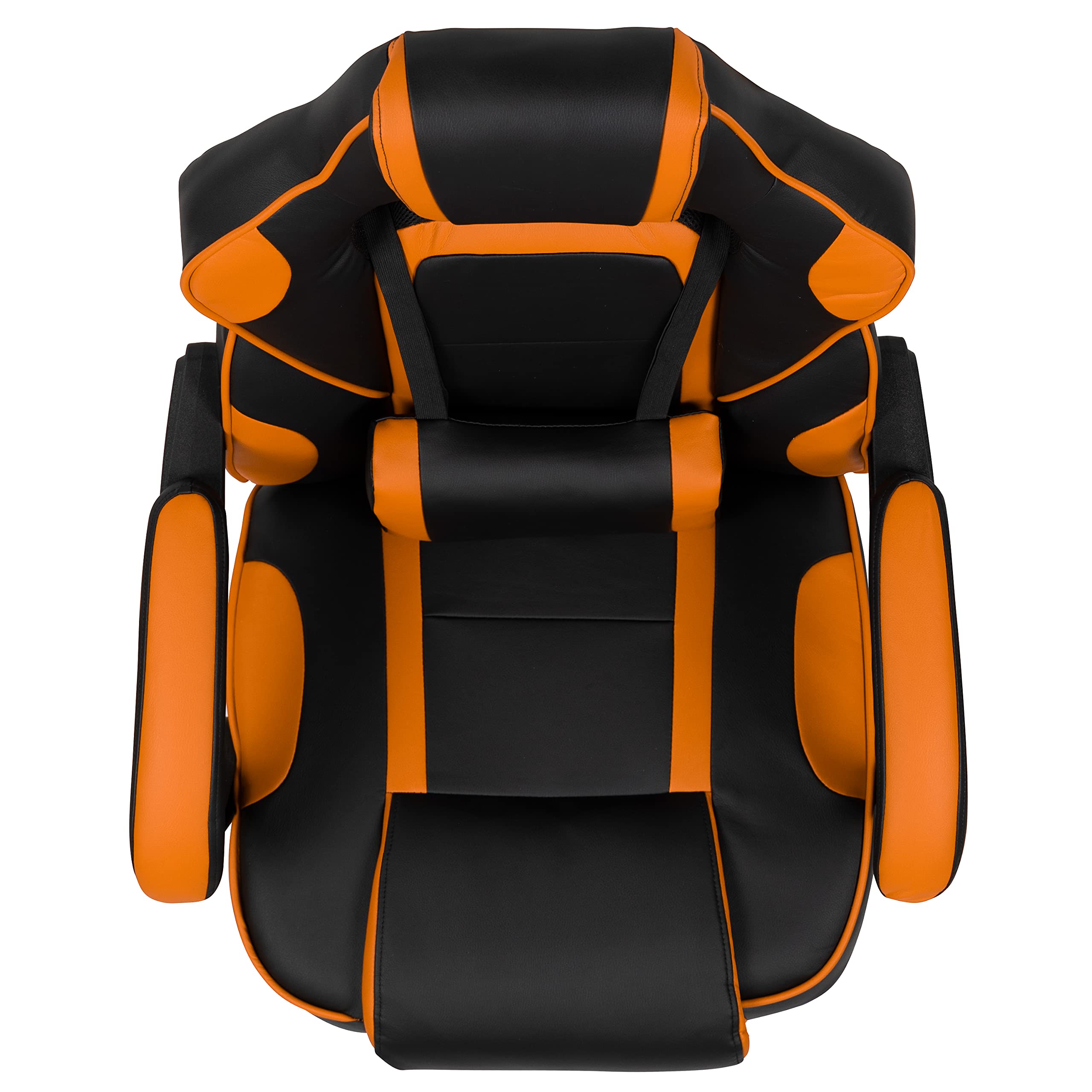 Flash Furniture X40 Ergonomic Gaming Chair - Racing Style Computer Chair with Reclining Back, Adjustable Arms, Slide-Out Footrest & Lumbar Support - Black/Orange - Perfect for PC Gaming, Office Work & Home Entertainment