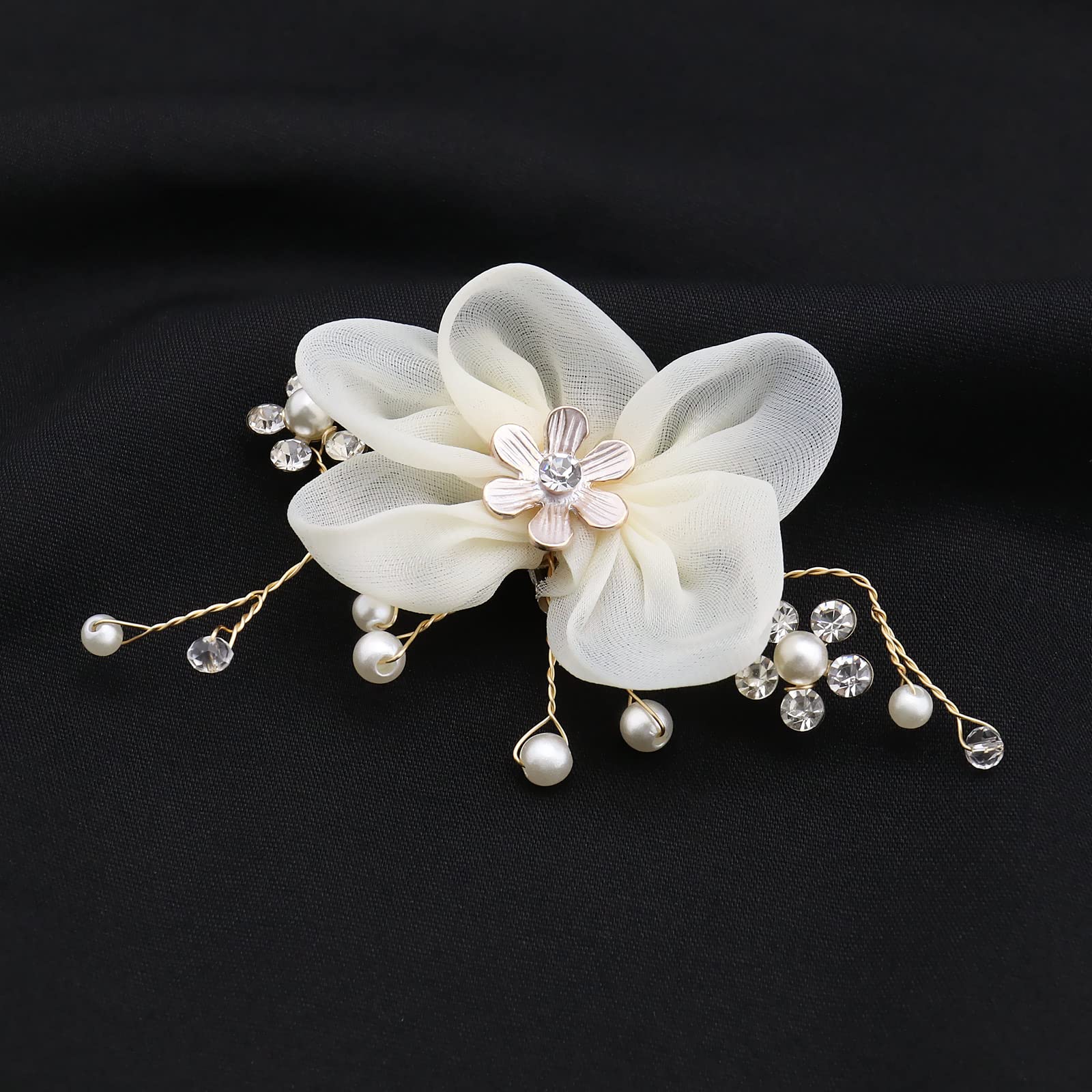 Pearl Shoe Clips for Women - Rhinestone Floral Bridal Shoe Charms - Elegant Shoe Accessories for High Heels & Flats - Perfect for Weddings, Prom & Special Occasions