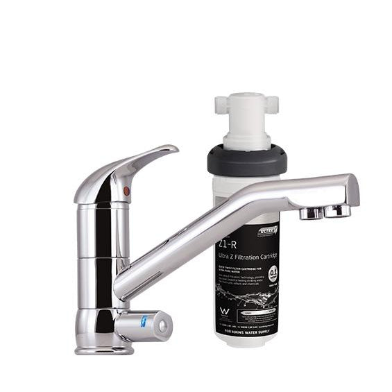 Puretec Z1 Tripla Quick Twist Undersink Water Filter System with LED Faucet - 7.5LPM Flow Rate for Clean Drinking Water | Perfect for Kitchen Sink, RV, Office & Home Use