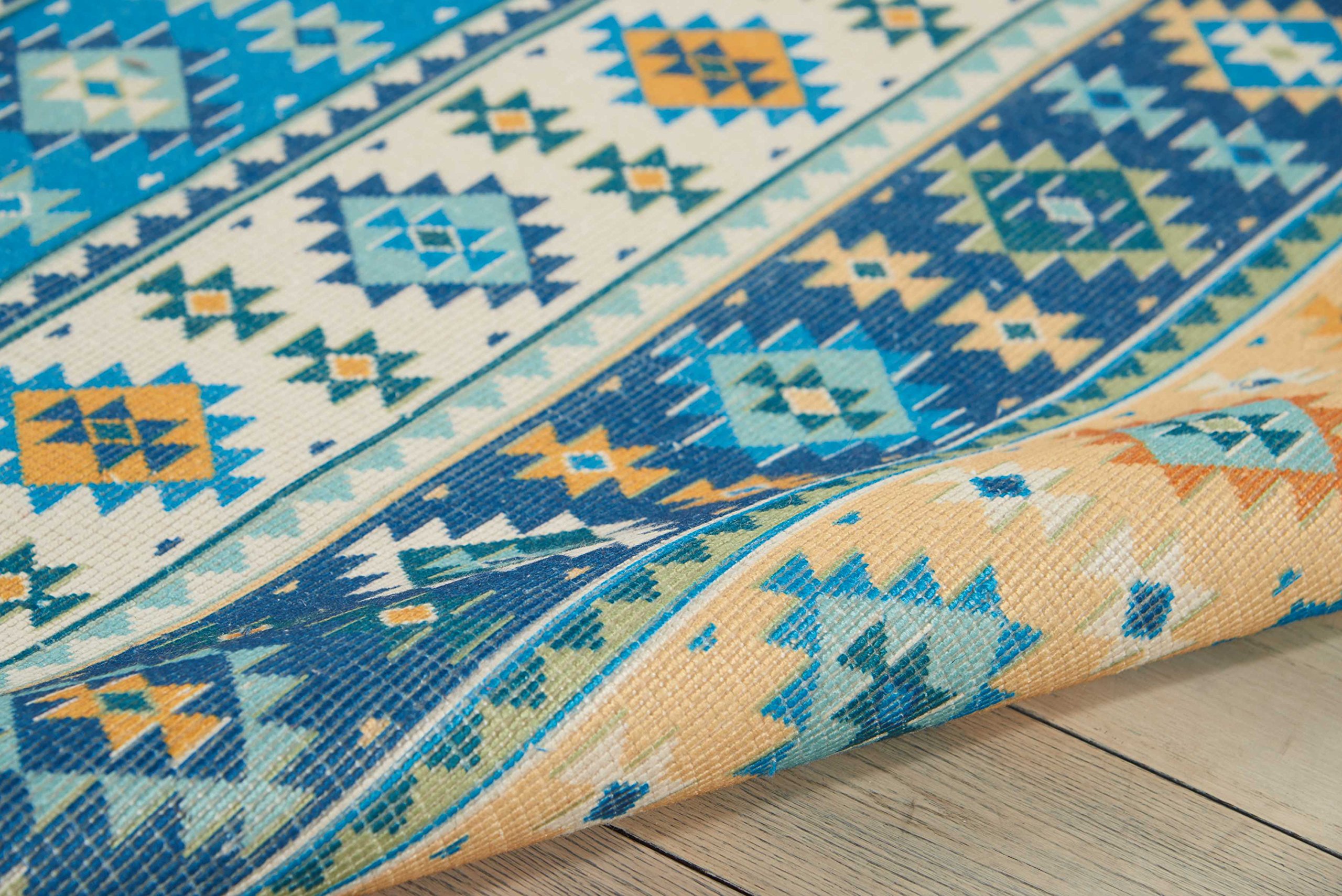 Nourison Madera Tribal Light Blue 5' x 7' Area Rug - Easy Cleaning, Non-Shedding, Stain Resistant - Perfect for Bedroom, Living Room, Dining Room & Kitchen Decor (5x7) | Soft & Durable Floor Covering for High Traffic Areas